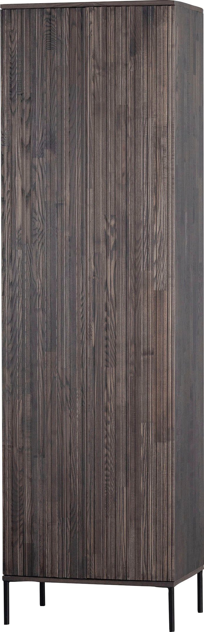 WOOOD Garderobenschrank New Gravure, Mehrzweckschrank mit 5 Fächern mit grafischen Relieftüren, Breite 60 cm