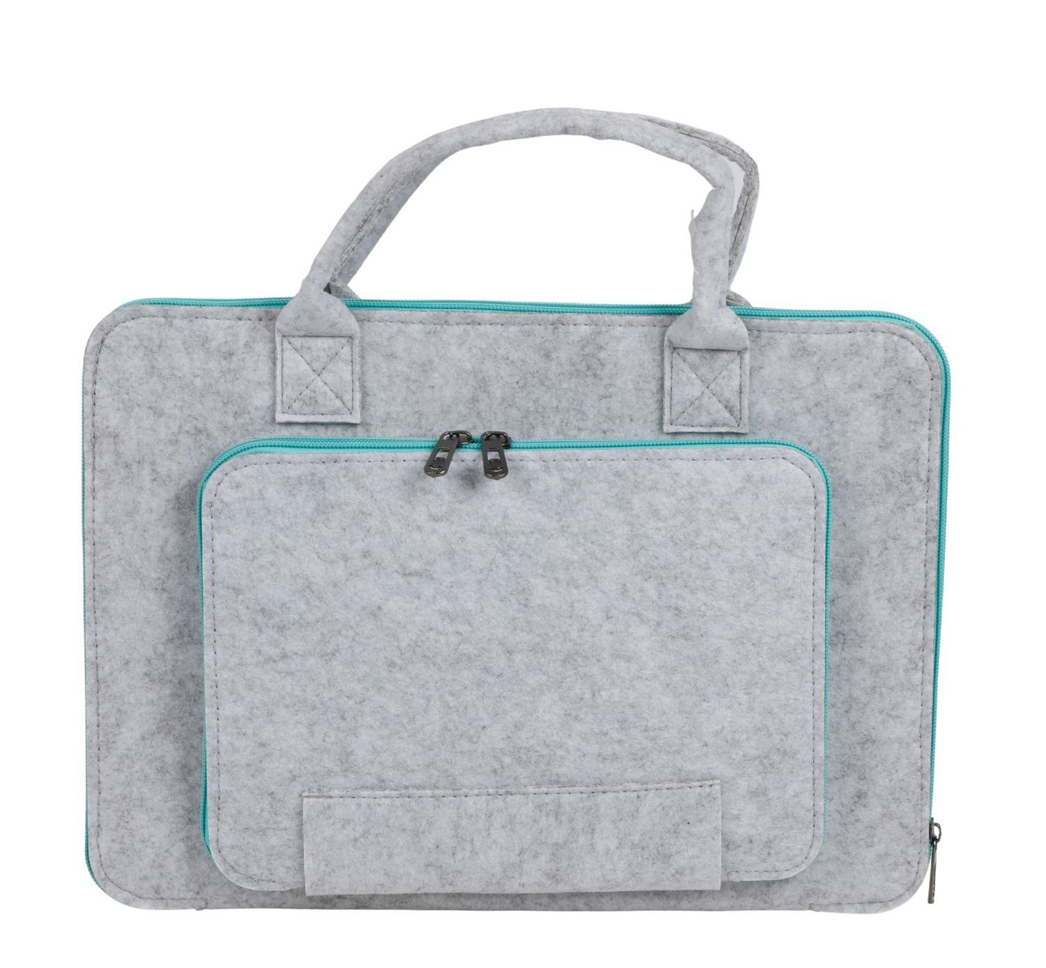 BURI Laptoptasche Laptop-Tasche aus Filz Notebooktasche Schutzhülle Aktentasche Grau