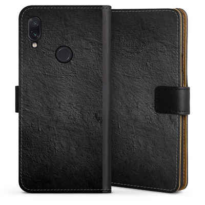 DeinDesign Handyhülle Beton Wand Stein Betonwand schwarz, Xiaomi Redmi Note 7 Hülle Handy Flip Case Wallet Cover