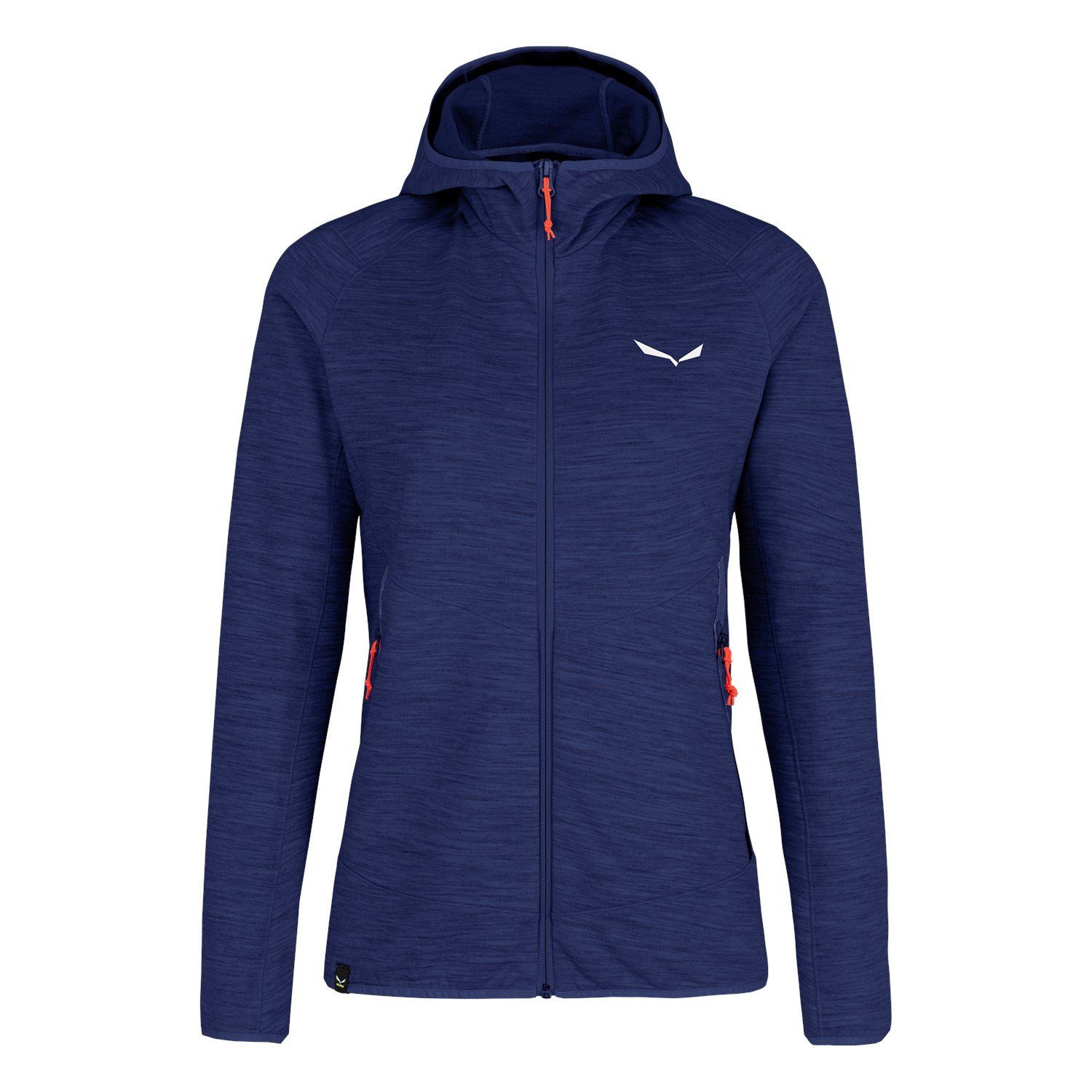 Salewa Fleecejacke Nuvolo Alpinewool mit Kapuze (4-Wege-Stretch, warm, atmungsaktiv) blau
