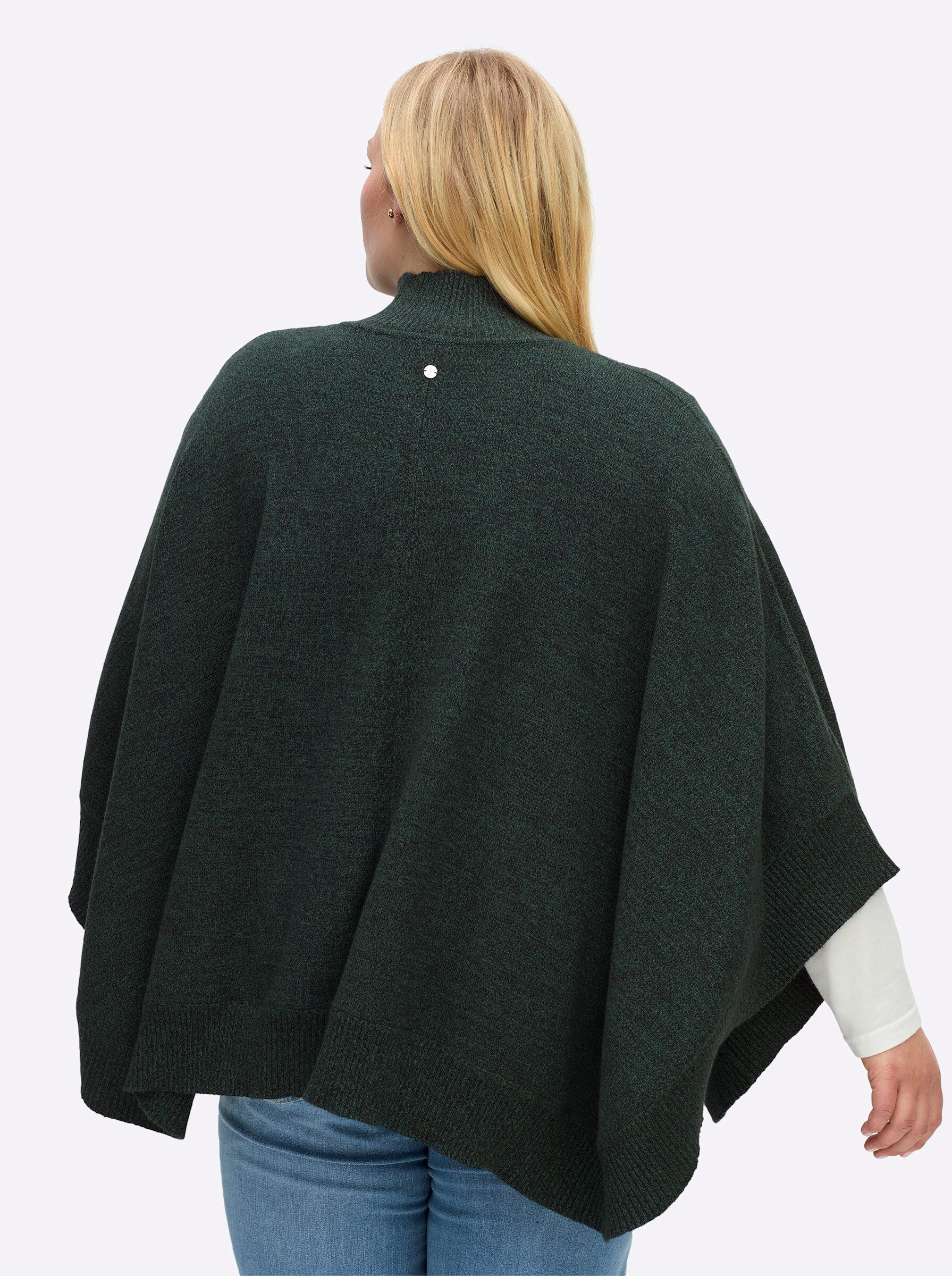 Sheego Strickponcho Strickponcho Länge ca. 70 günstig online kaufen