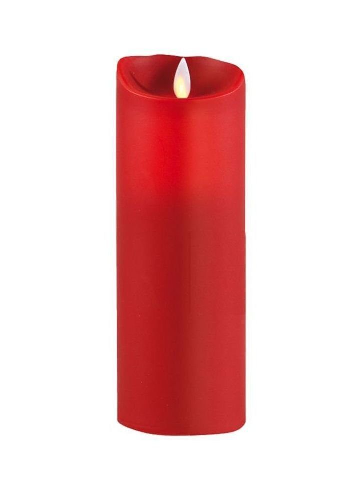 SOMPEX LED-Kerze Flame LED Kerze rot 23cm (Kerze), integrierter Timer,  Echtwachs, täuschend echtes Kerzenlicht, Fernbedienung separat erhältlich