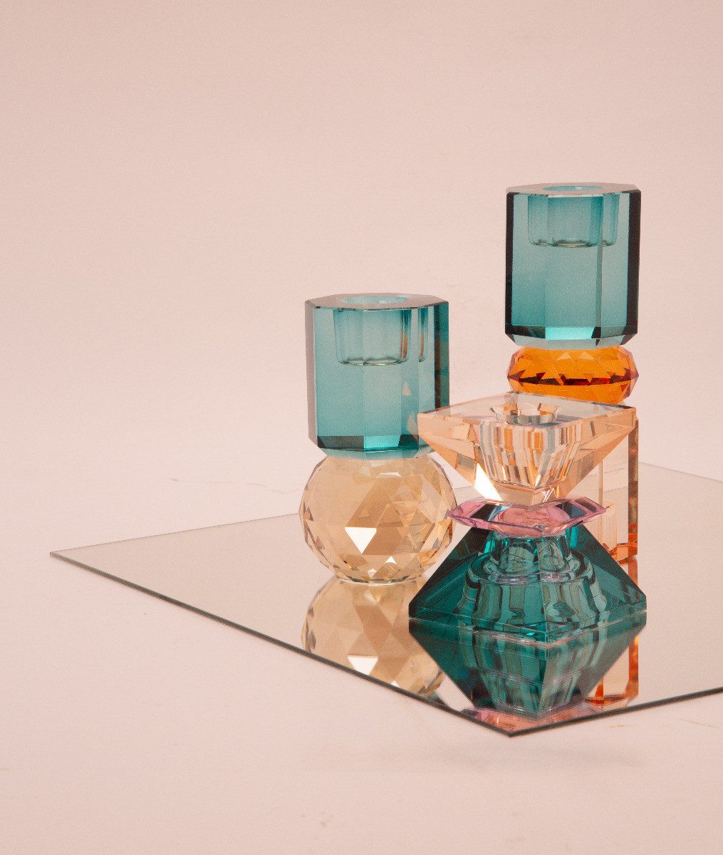 EJA International Kerzenhalter Kristall - Champagne, Petrol (1 St), 10,5 x günstig online kaufen