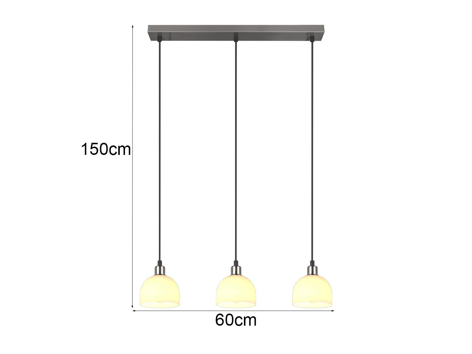 Reality Leuchten Pendelleuchte, ohne Leuchtmittel, Hängelampe für Esstisch oder Kücheninsel, Lampenschirm Milch-Glas