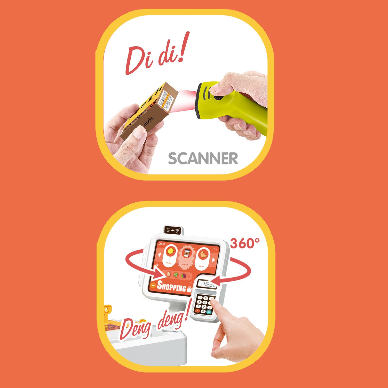 Esun Kinder-Putzwagen Kaufmannsladen Kinder mit Zubehör, Kaufladen Kasse Ki günstig online kaufen