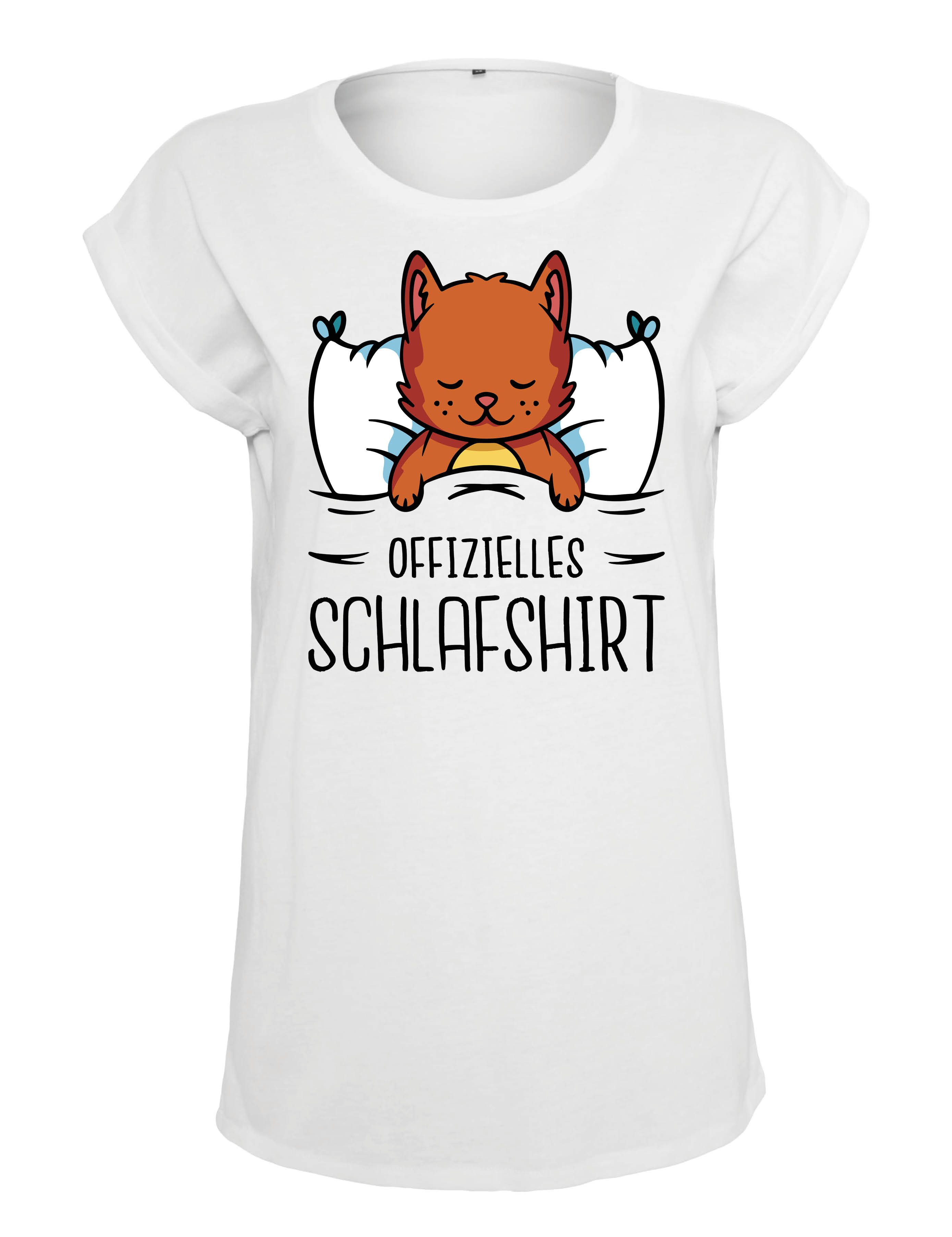 Youth Designz Print-Shirt "Katze Schlafshirt" Damen T-Shirt Statement Geschenk Frauen Motiv mit stylischen lustigen Frontprint für Frauen
