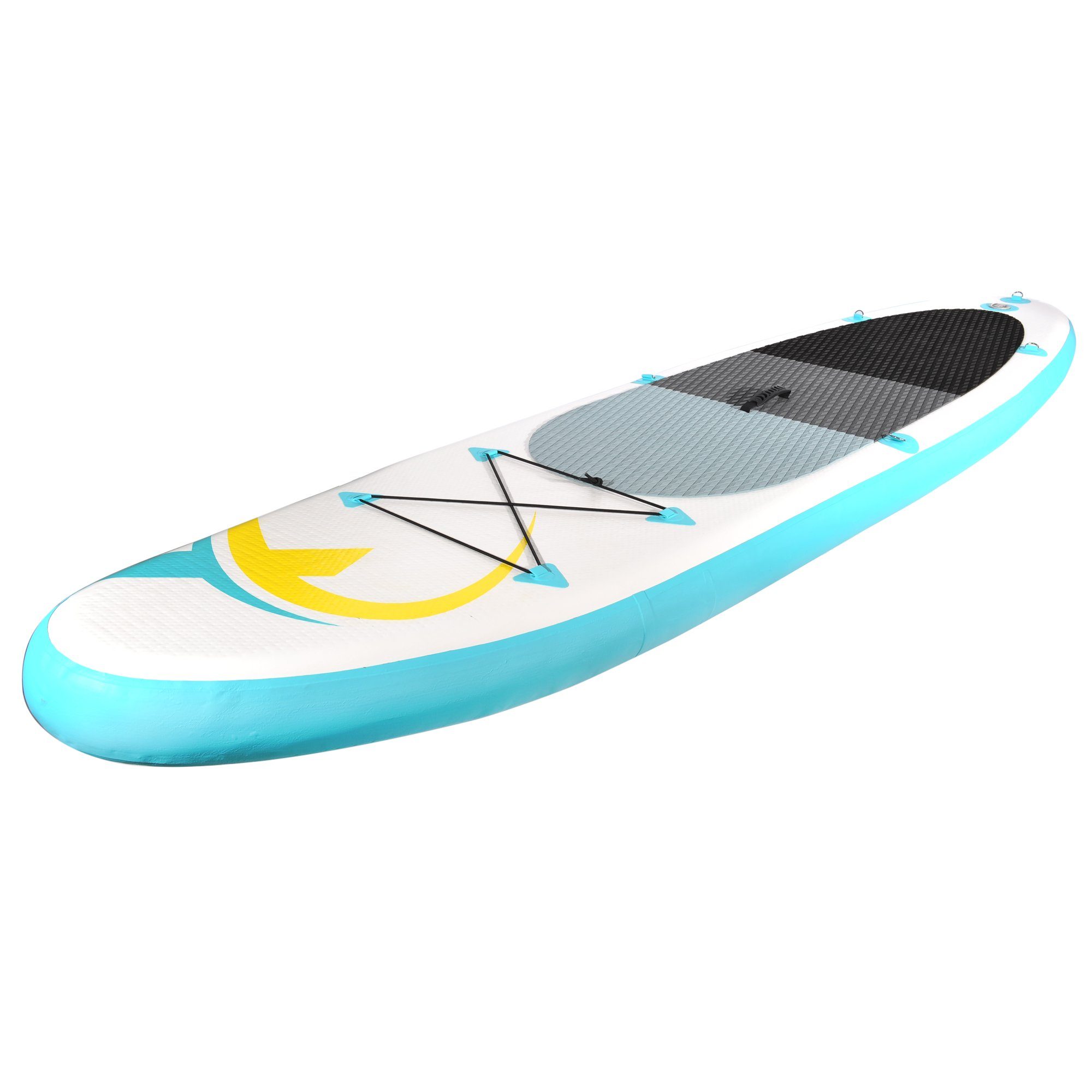 NEMAXX Inflatable SUP-Board, Nemaxx Surf-Board zu inkl. aufblasbar 320x78x15cm, Stand türkis/gelb Paddel - - up - & Board Tasche, PB320 Paddle transportieren Surfbrett, leicht