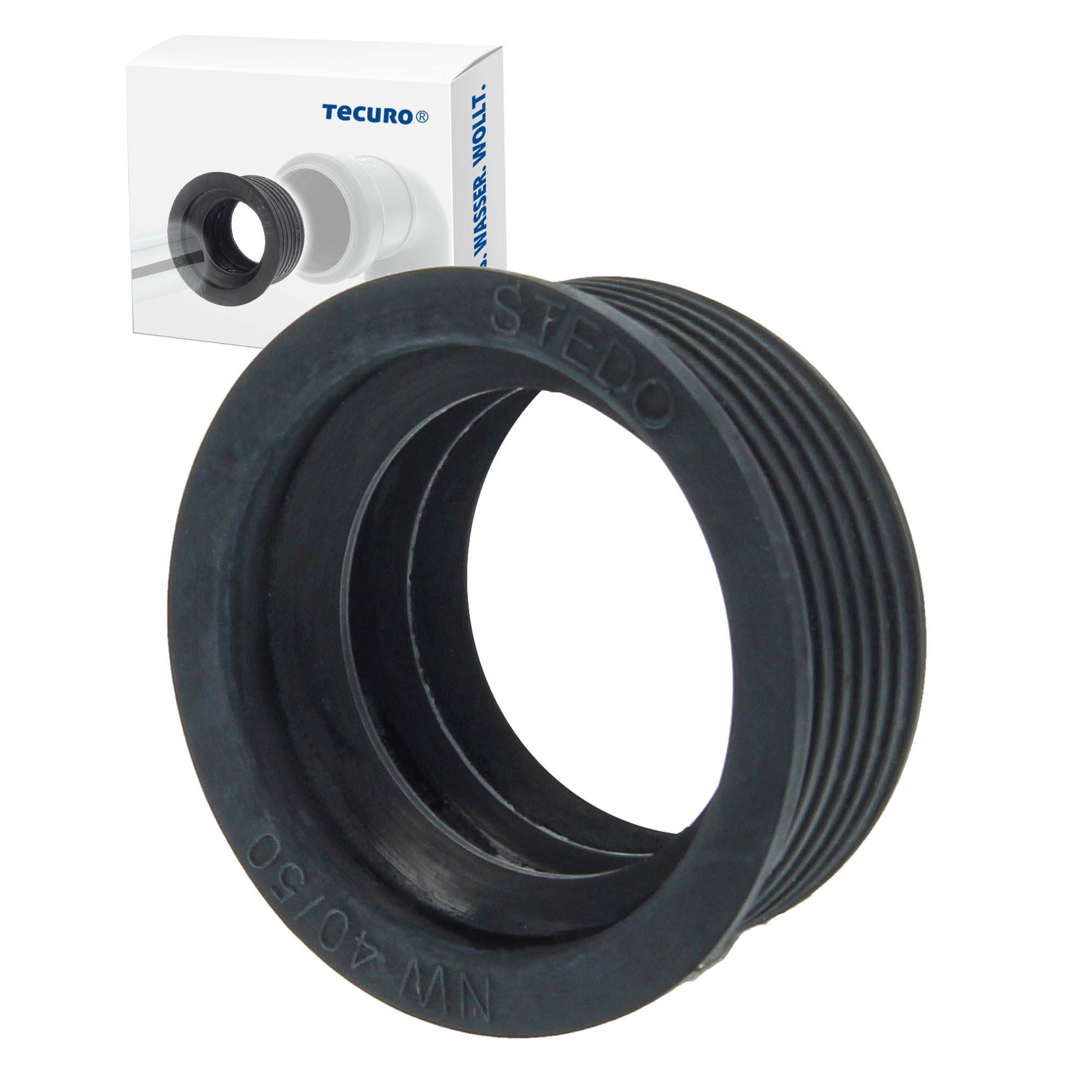 tecuro Ablaufrohr Siphon-Gummimanschette für Abflussrohr HT-Rohr verschiedene Größen, Ø 40/50 mm