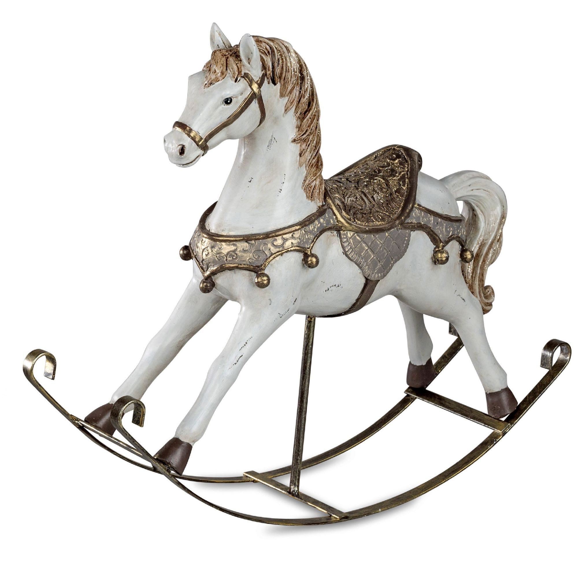 formano Dekofigur Winterzeit, Farbe: Weiß, Motiv: Schaukelpferd günstig online kaufen