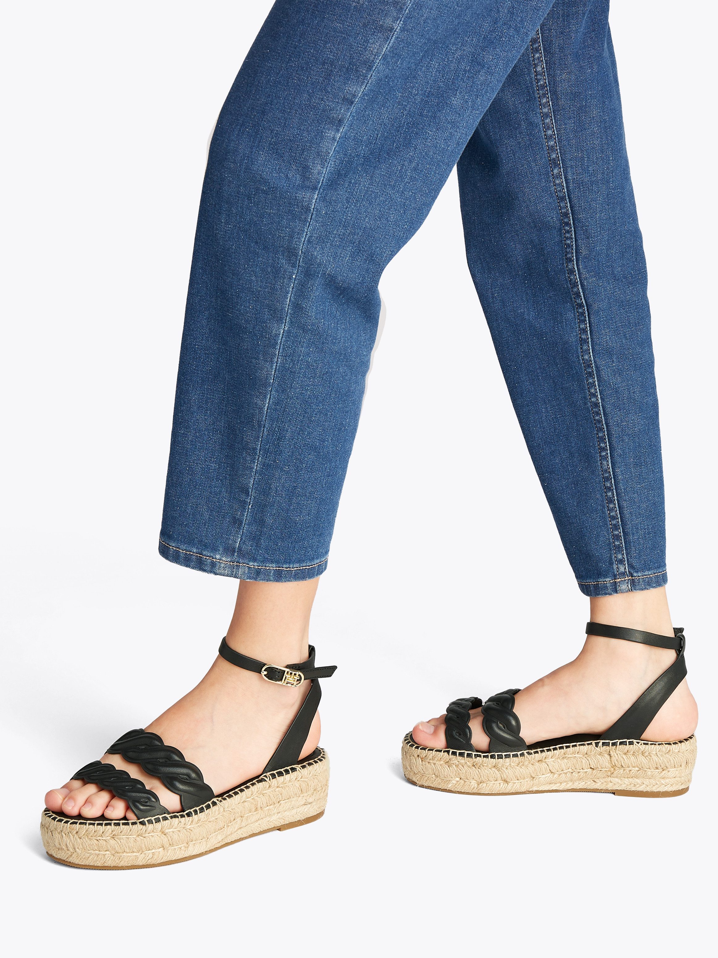 Tommy Hilfiger LEATHER ROPE REAL ESPAD SANDAL Keilsandalette, Plateau, Somm günstig online kaufen