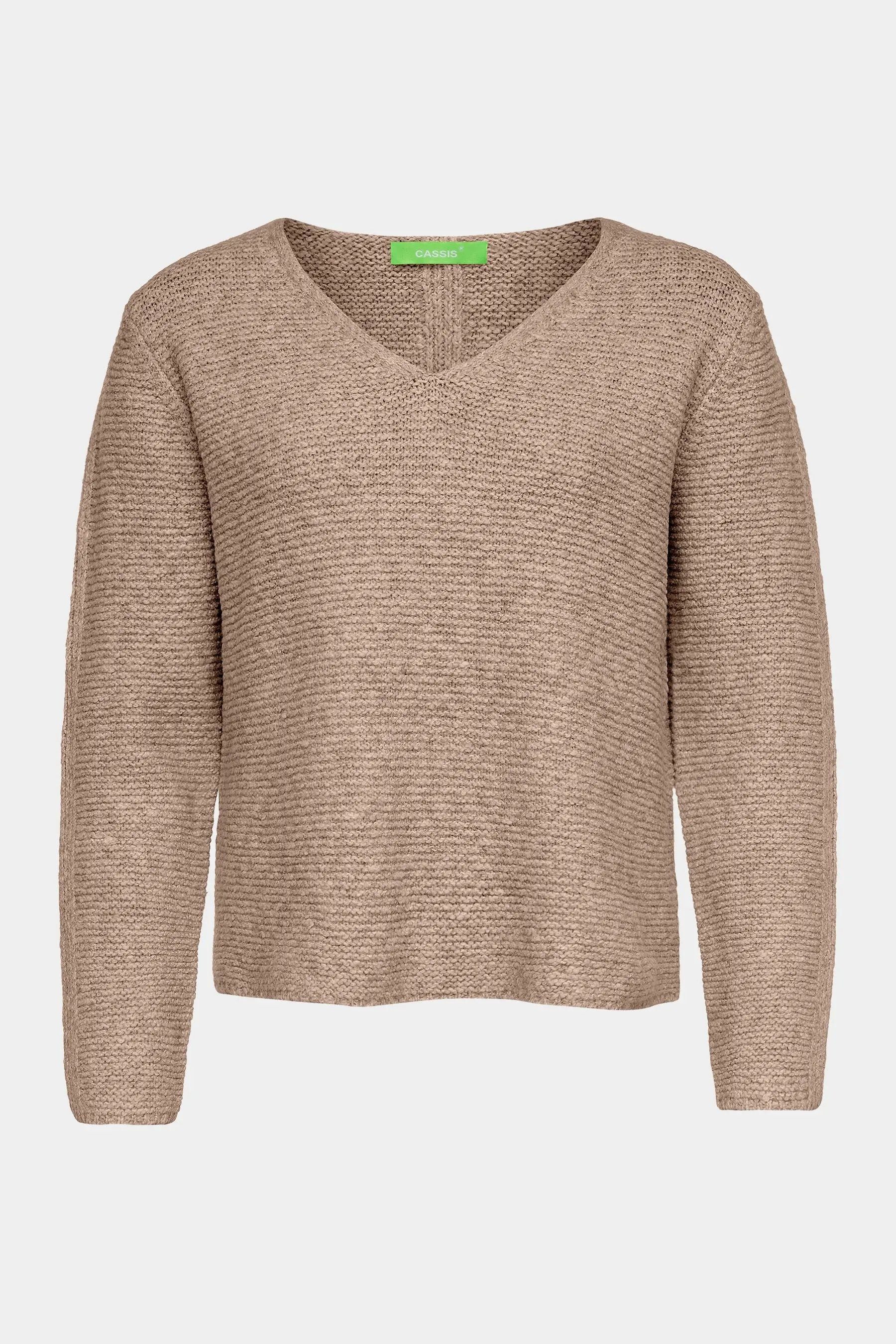 Cassis Strickpullover Cassis V-Ausschnitt Pullover TAUPE