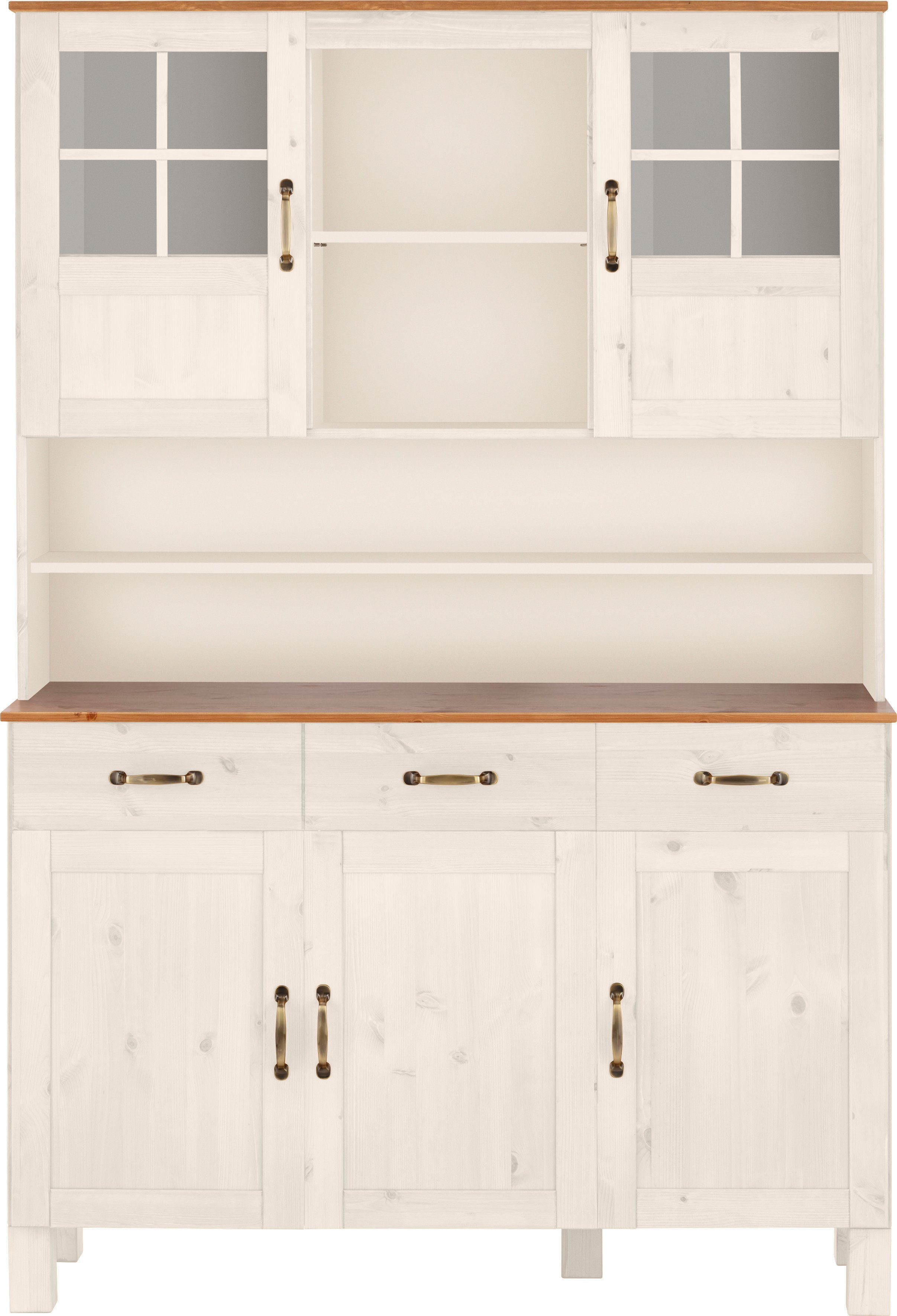 Home affaire Küchenbuffet Alby Breite 125 cm, 2 Glastüren, 2 Schubladen