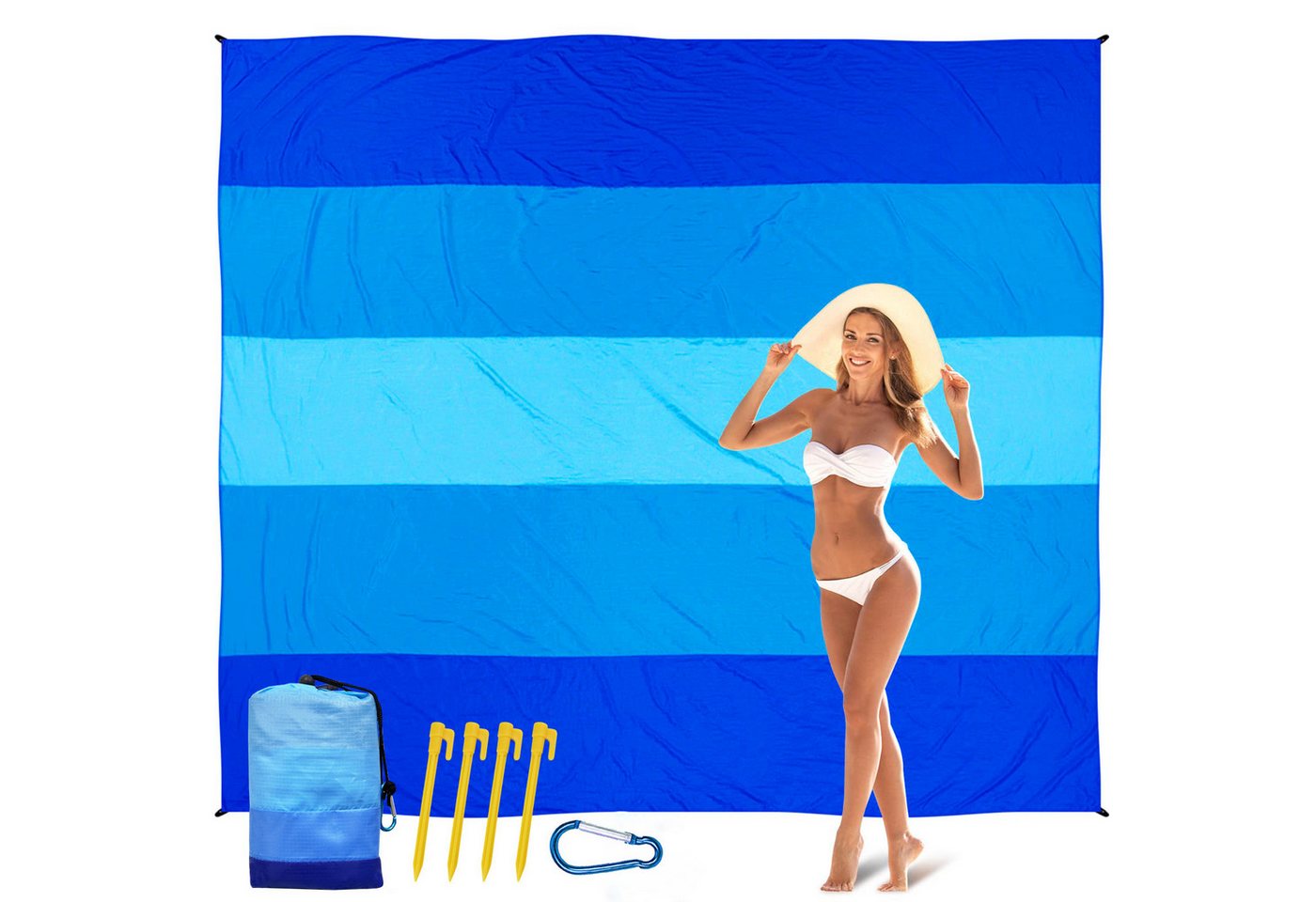 Picknickdecke Stranddecke Sandfrei Wasserdicht, Super Groß 210cm x 200cm, Diwzbyn, Strandmatte, Ultraleicht und Tragbar Picknickdecke