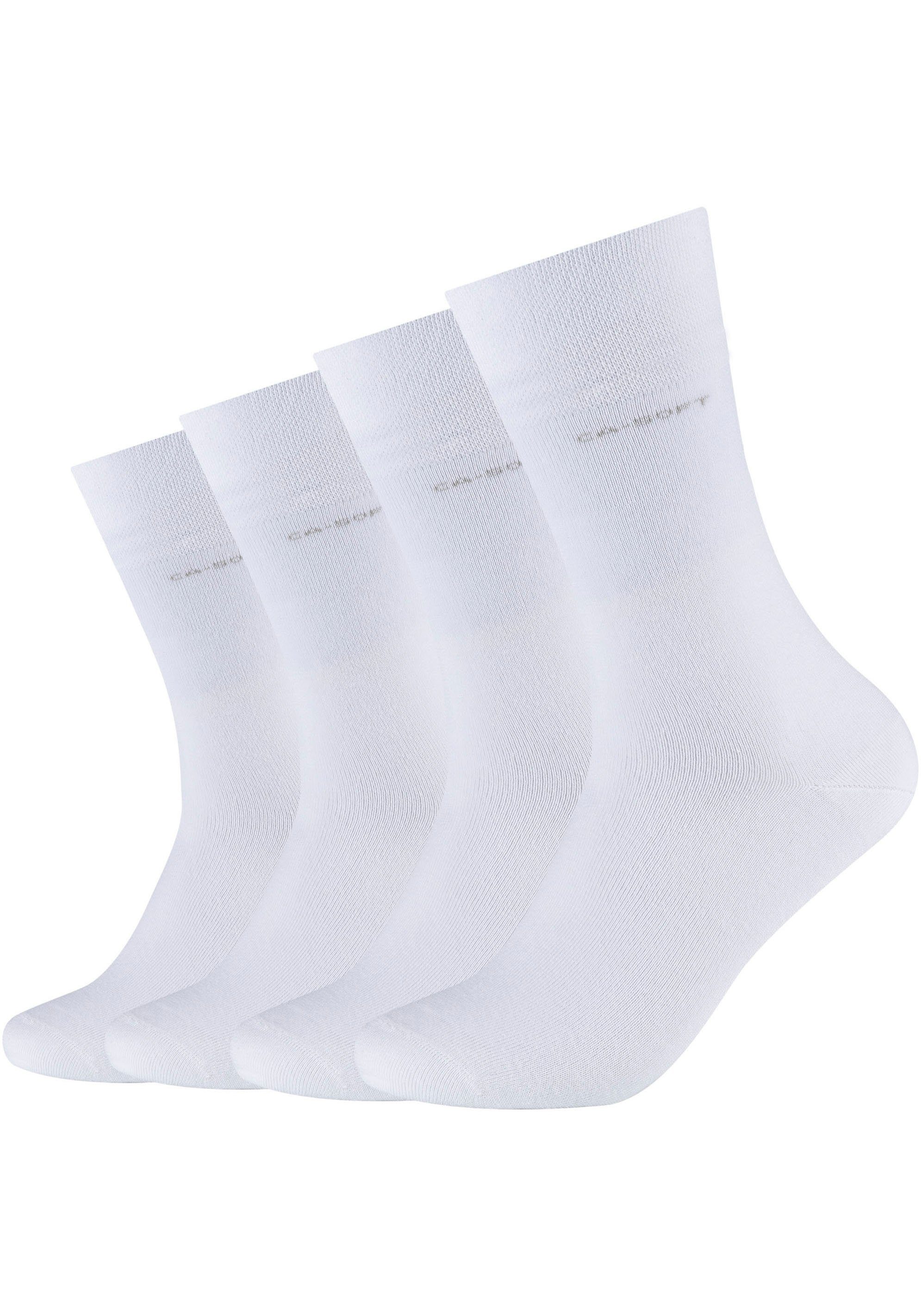 Camano Socken (Packung, 4-Paar) Mit verstärktem Fersen- und Zehenbereich weiß