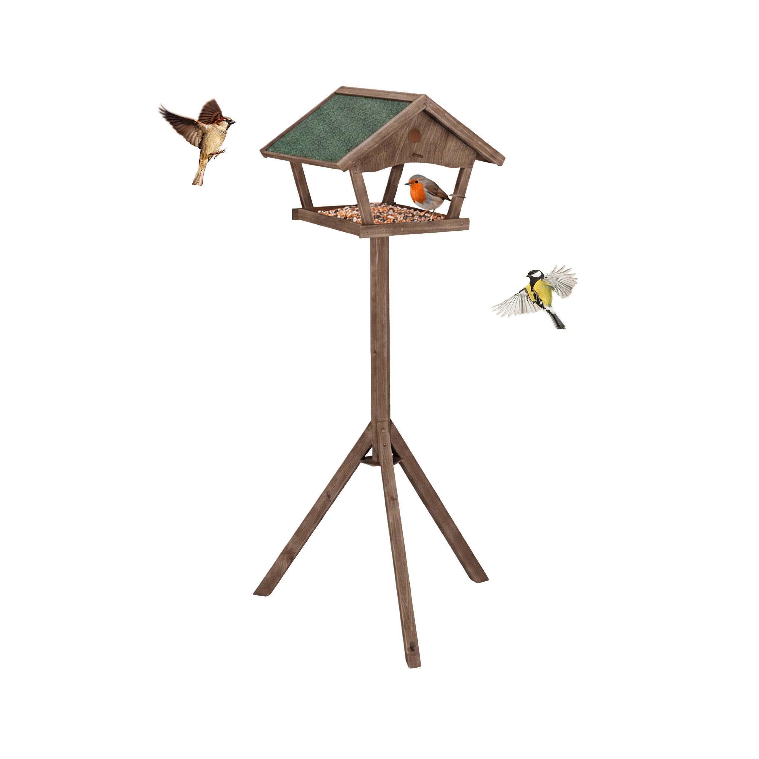 relaxdays Vogelhaus XXL Vogelfutterhaus mit Ständer, braun günstig online kaufen