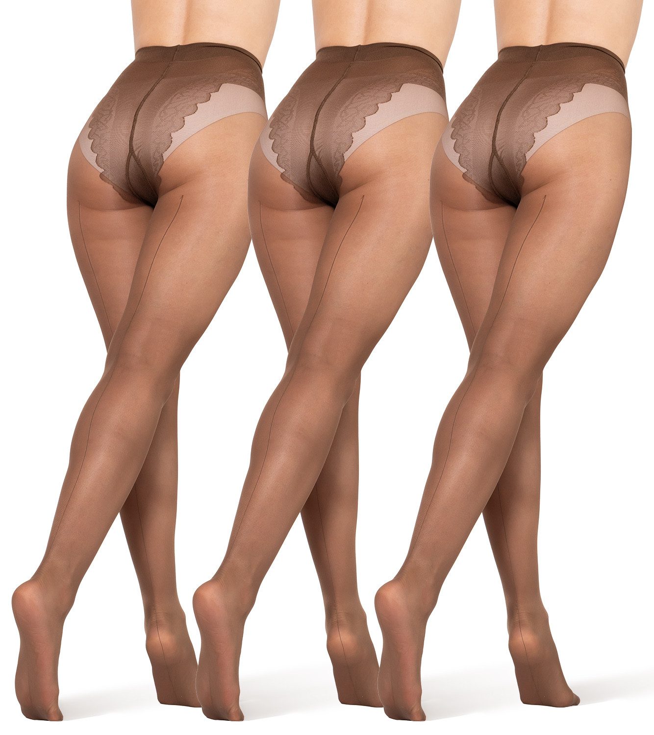 Feinstrumpfhose Naht Strumpfhose elastisch mit Rücknaht