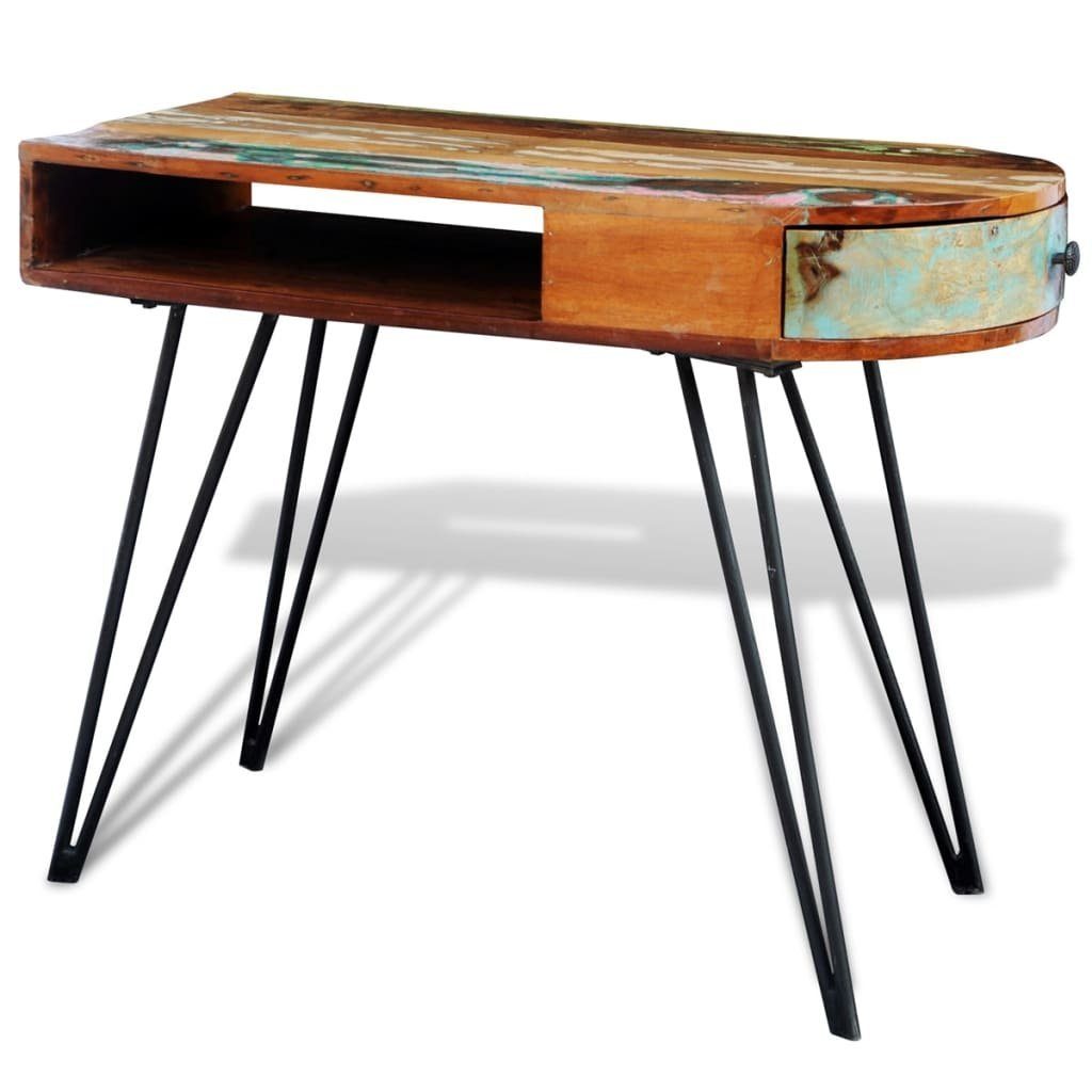 furnicato mit Altholz Tisch Eisenbeinen Schreibtisch
