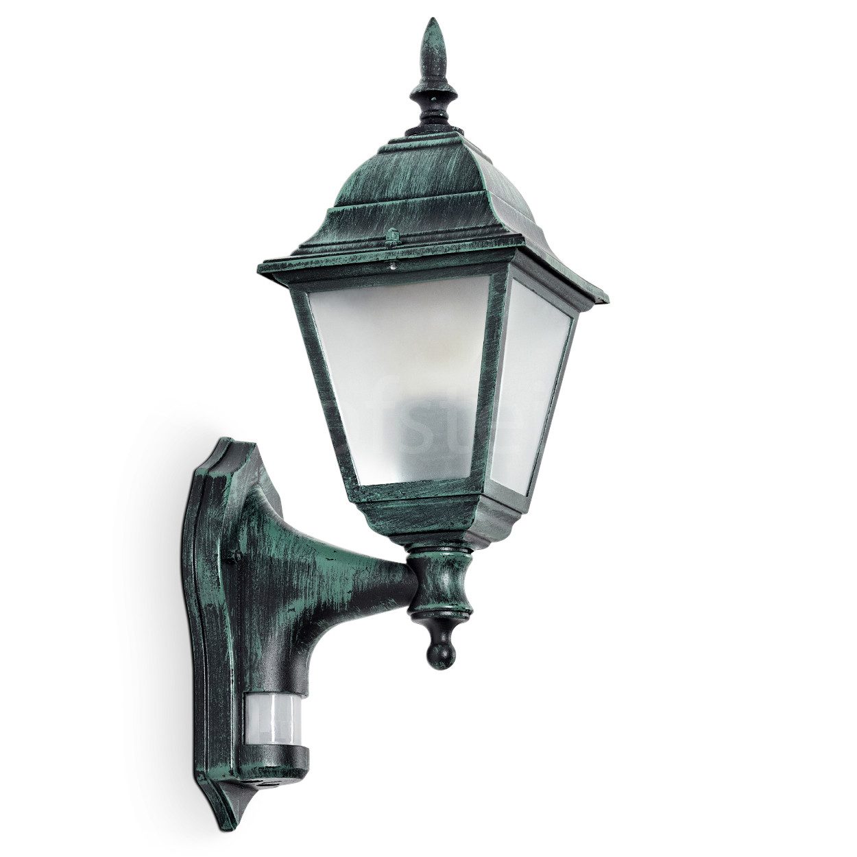 hofstein Außen-Wandleuchte Wandlampe mit Bewegungsmelder in antikem Look aus Metall/Glas, ohne Leuchtmittel, Wandleuchte im Retro/Vintage Design, Außenleuchte für Terrasse, E27