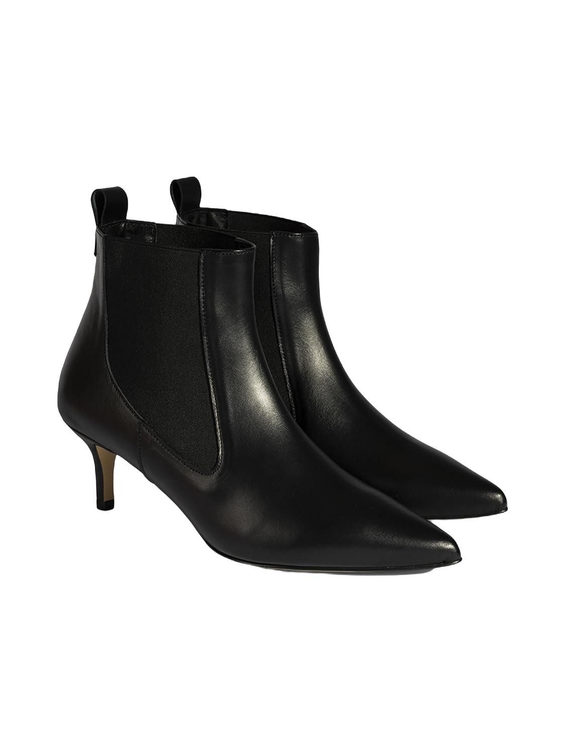 Desa Damen-Lederstiefel – Schlupfstiefel, mittelhoher Absatz, runde Zehenp Stiefel