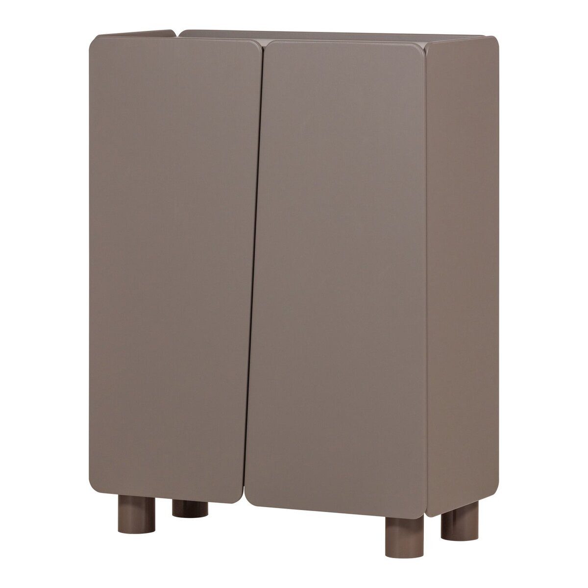 WOOOD Highboard Root - Kiefernholz Truffel Braun, 100 cm, Freundliche abgerundete Ecken