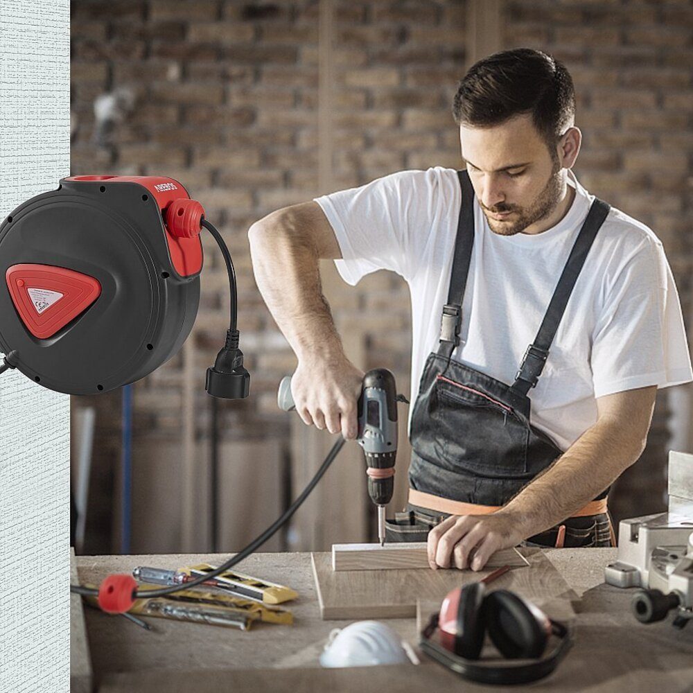Arebos Automatische Kabeltrommel, Automatik Kabelaufroller Kabeltrommel günstig online kaufen