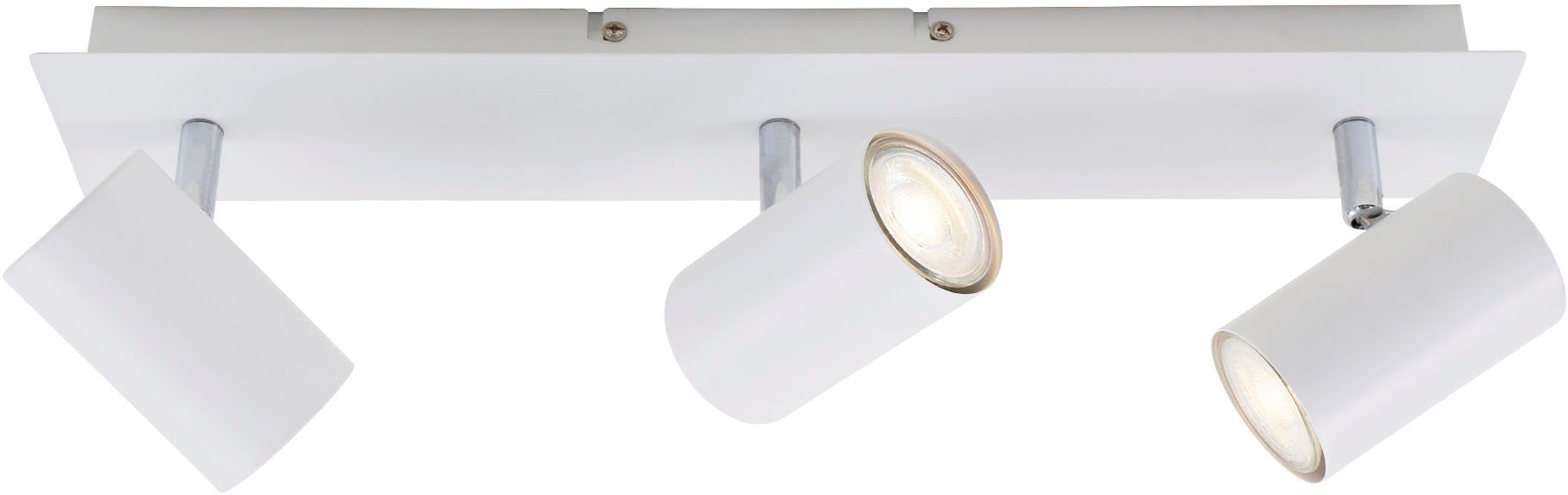 Briloner Leuchten LED Deckenspots 2857036 Run, ohne Leuchtmittel, Warmweiß, Deckenlampe, 45x8x12,3cm, Weiß, max.40W, GU10, Wohnzimmer, Flur, Büro