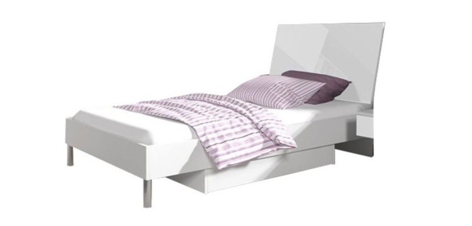 JVmoebel Jugendzimmer-Set Bett + Nachttisch Betten Schlafzimmer 2tlg - weiß Kinderzimmer Möbel