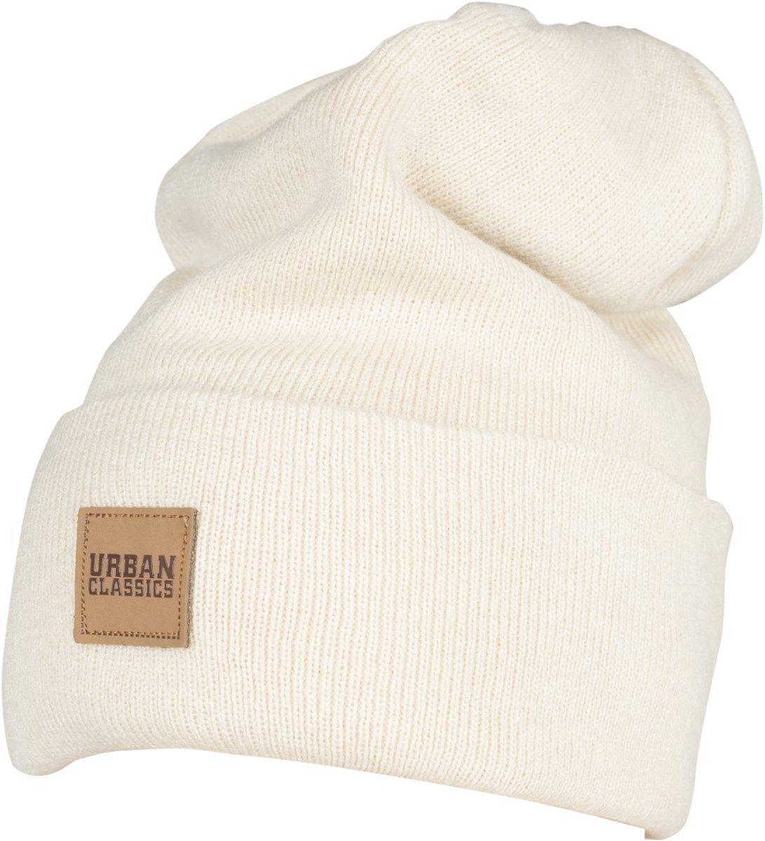 URBAN CLASSICS Beanie Unisex Synthetic Leatherpatch Long Beanie (1-St) sand