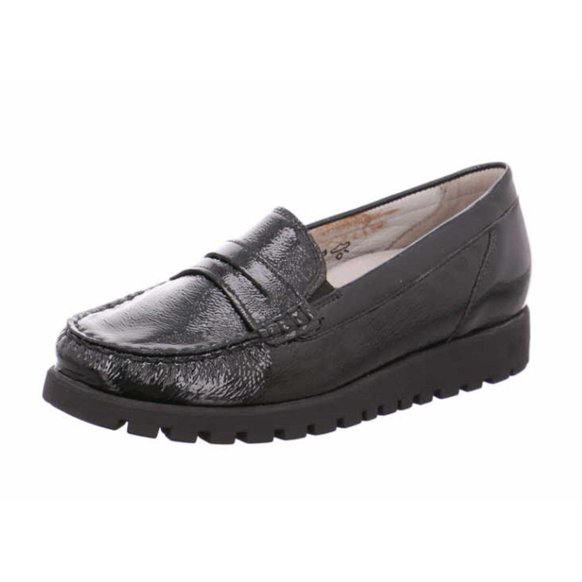 Mokassins für Damen in schwarz Slipper