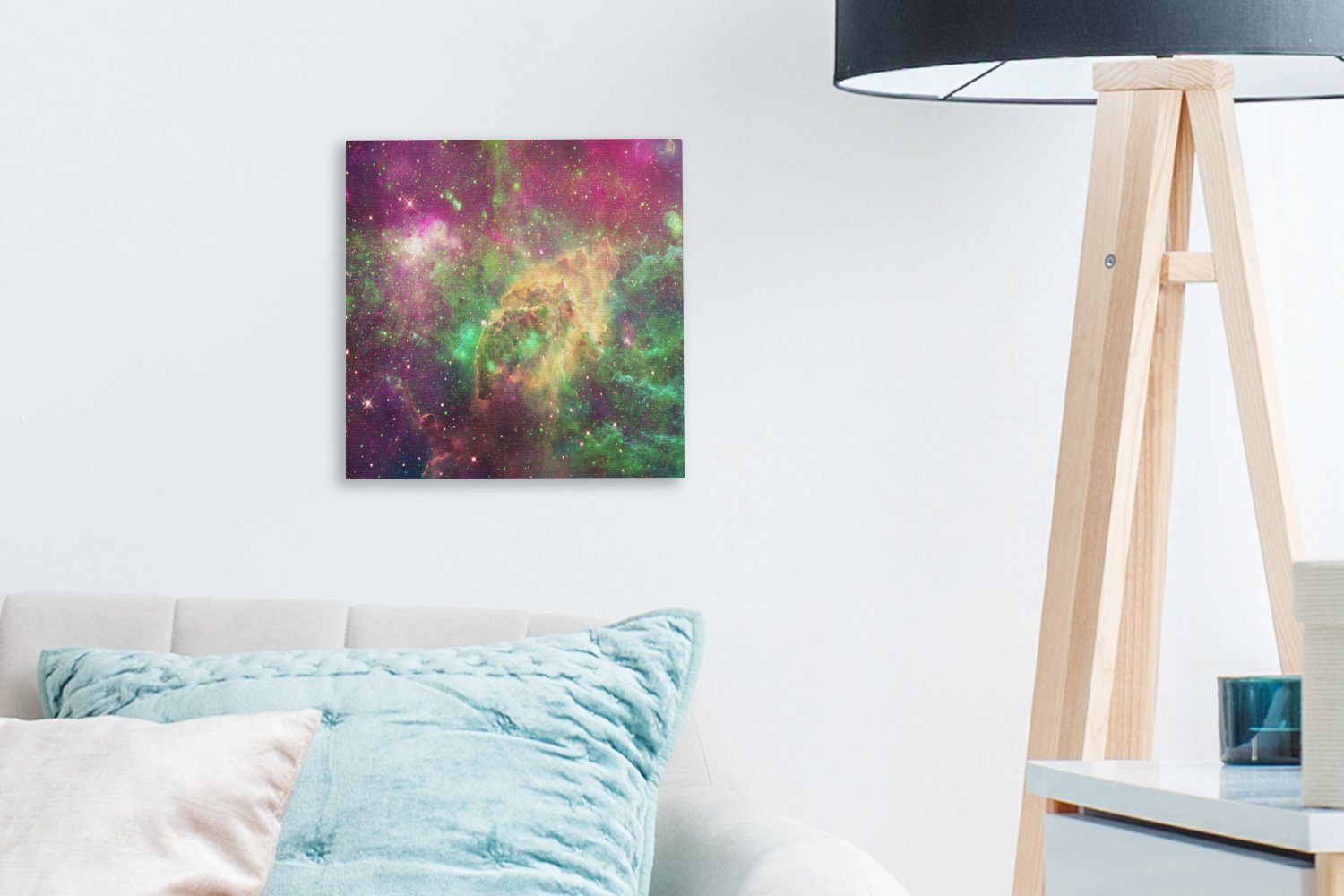 Leinwand Sterne für Wohnzimmer (1 Farben, - OneMillionCanvasses® - Bilder Weltraum Leinwandbild St), Schlafzimmer
