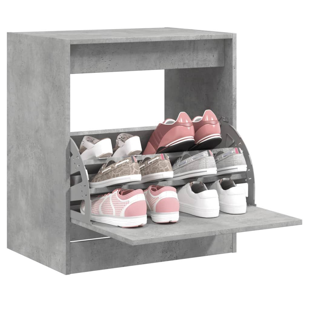 vidaXL Schuhschrank 60 x 42 x 69 cm Schuhschrank Betongrau 60x42x69 cm Spanplatte