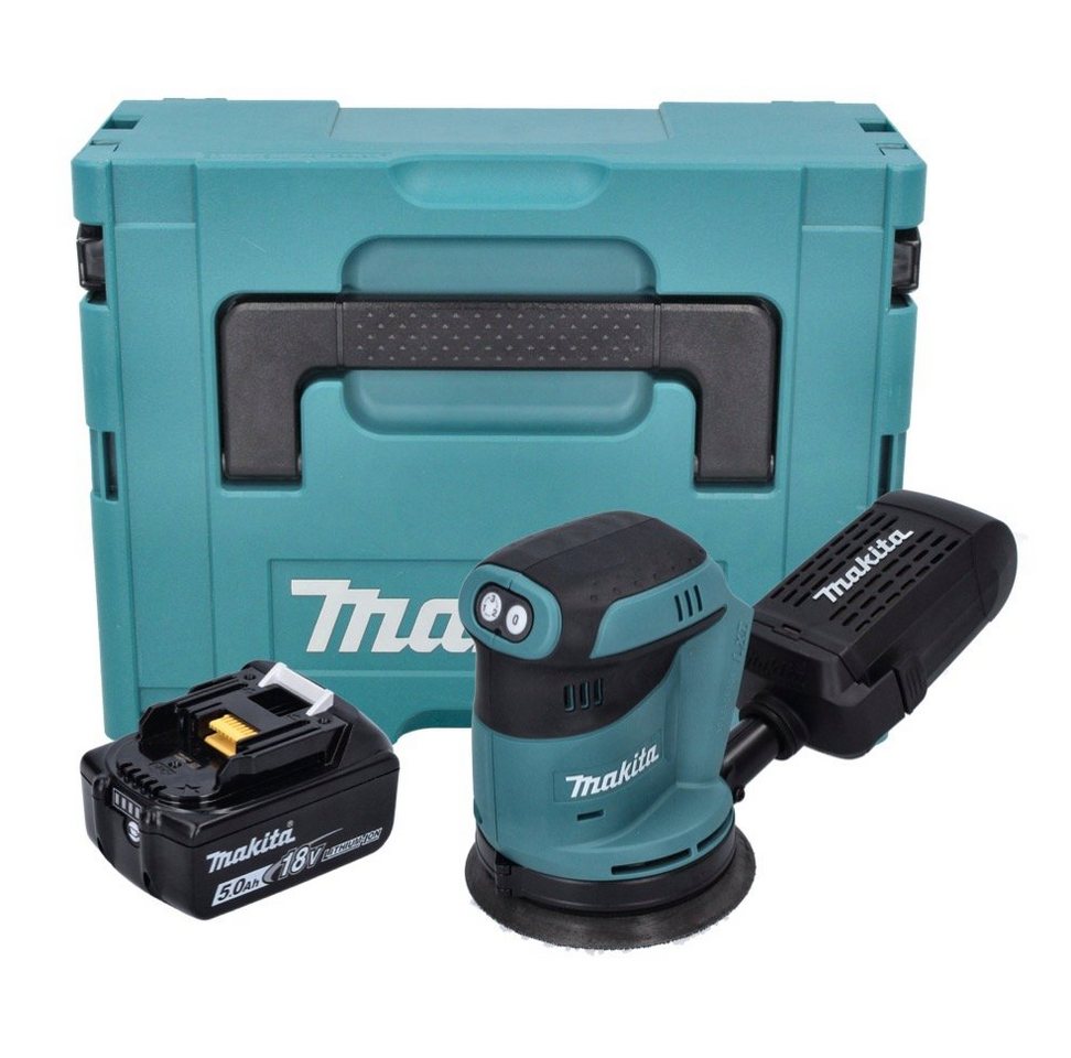 Thumbnail - Makita Exzenterschleifer DBO 180 G1J Akku Exzenterschleifer 18 V 125 mm + 1x Akku 6,0 Ah + Mak