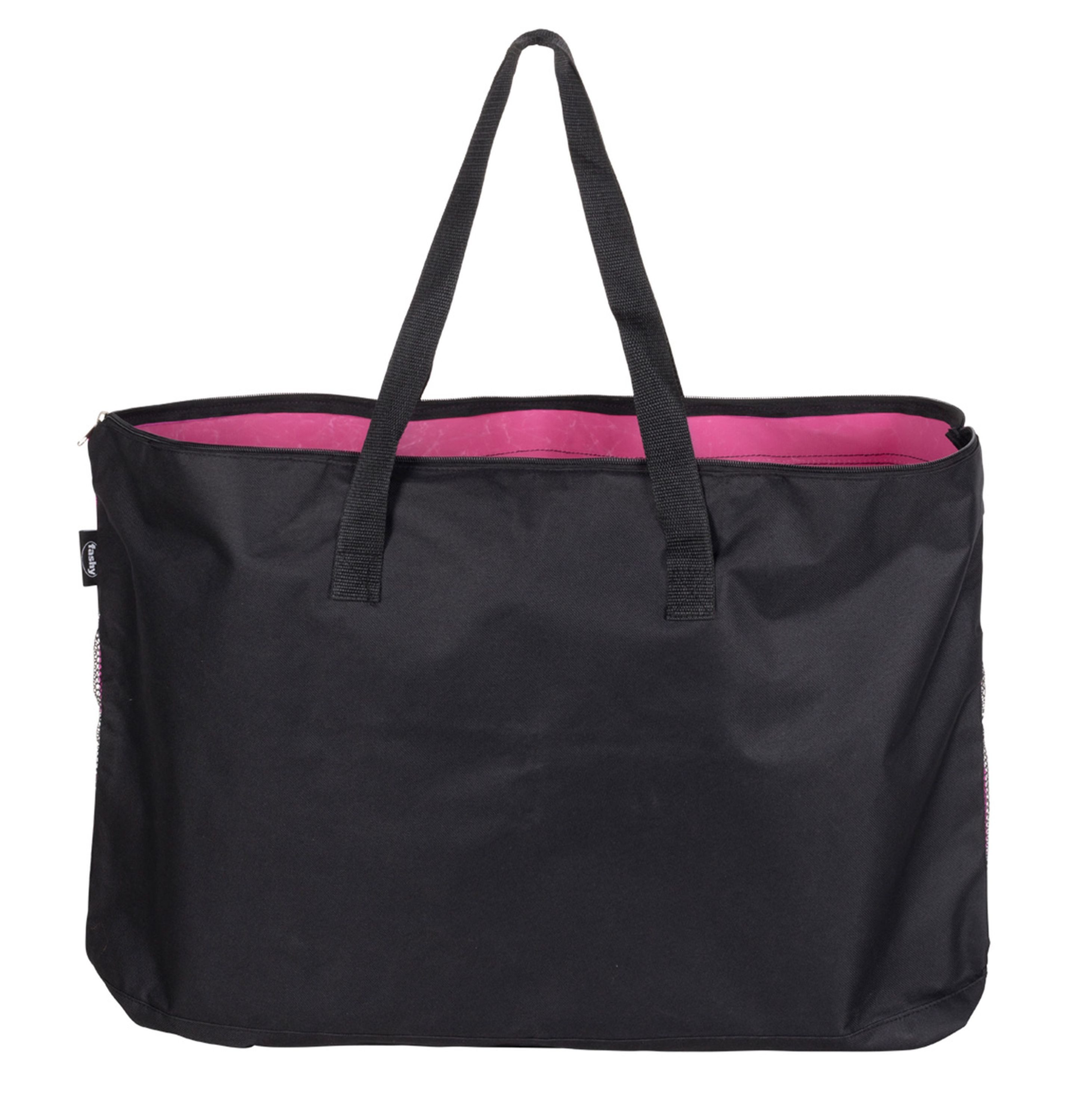 Fashy Shopper Fashy - Große XXL Strandtasche Badetasche Umhängetasche Pink Schwarz