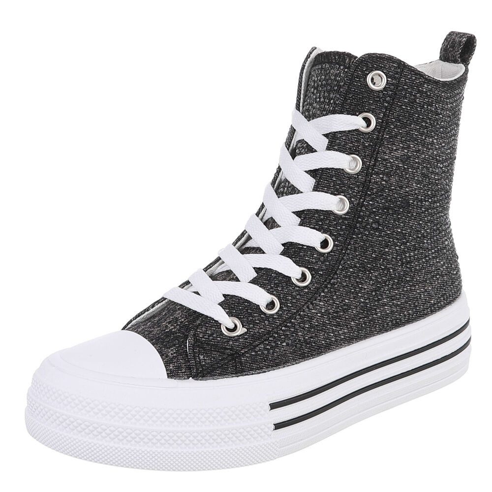 Ital-Design Hochschaft-Sneaker für Damen - Bequem und vielseitig Sneakerboots (91261174) Flach Sneakers High in Schwarz