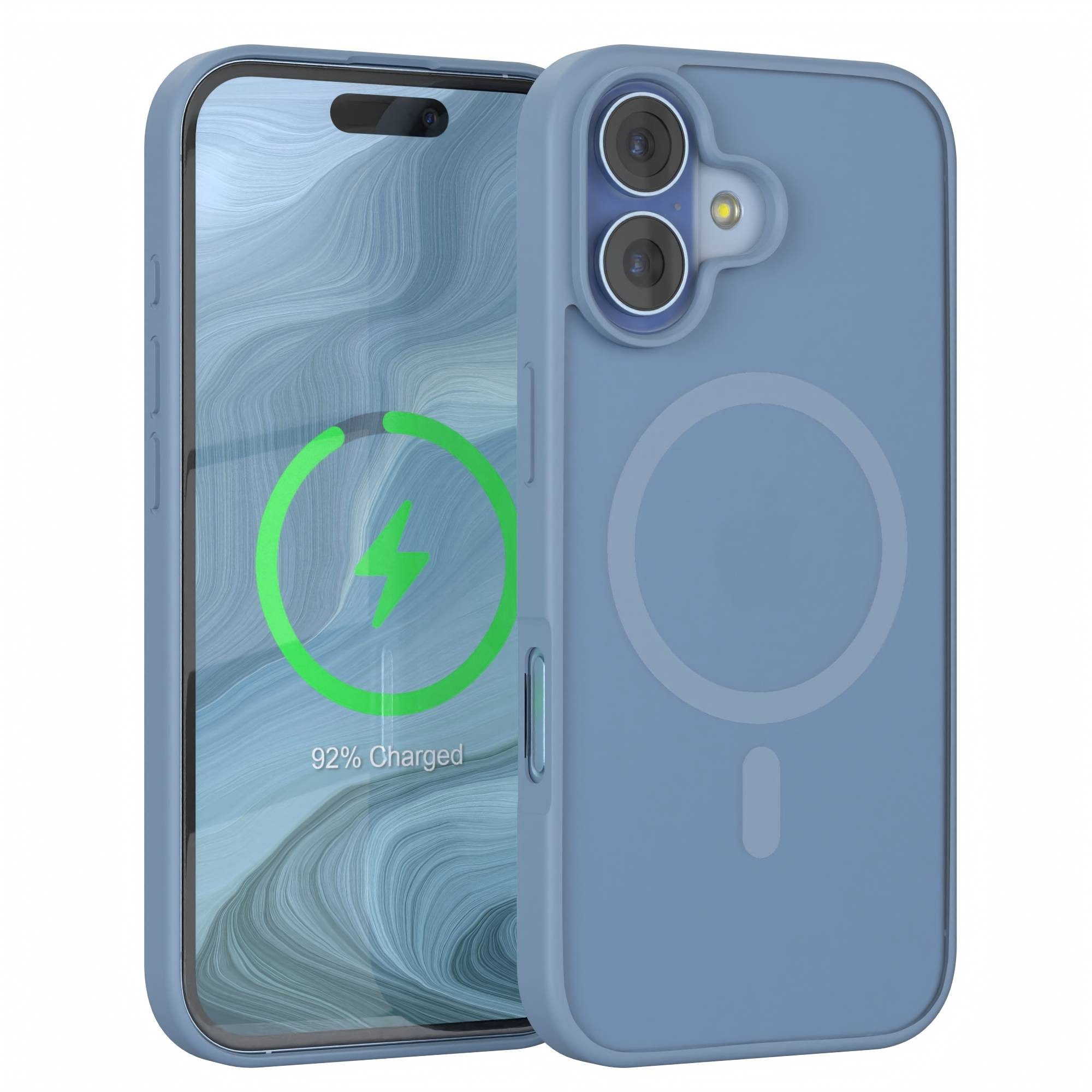 EAZY CASE Handyhülle Outdoor Case MagSafe für Apple iPhone 17 6,3 Zoll, Slim Cover Hülle MagSafe Bumper Case Outdoor Schutz Etui Hellblau
