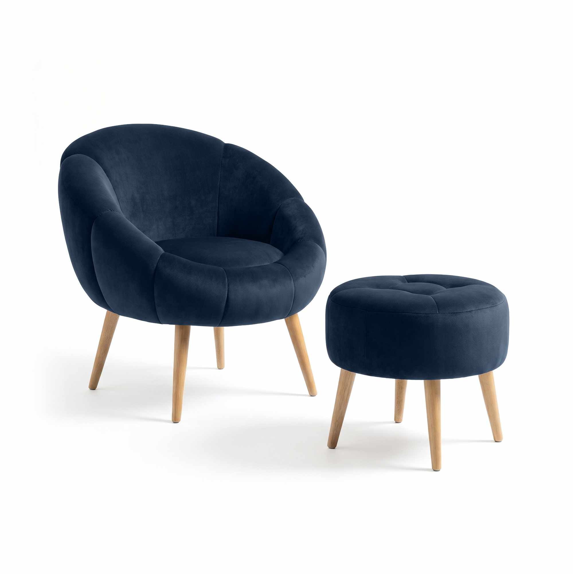 Skye Decor Pouf Bliss-Lida (Set, 2-St., 1 Stühl 1 Pouf), Mit Wellsoft-Bezug