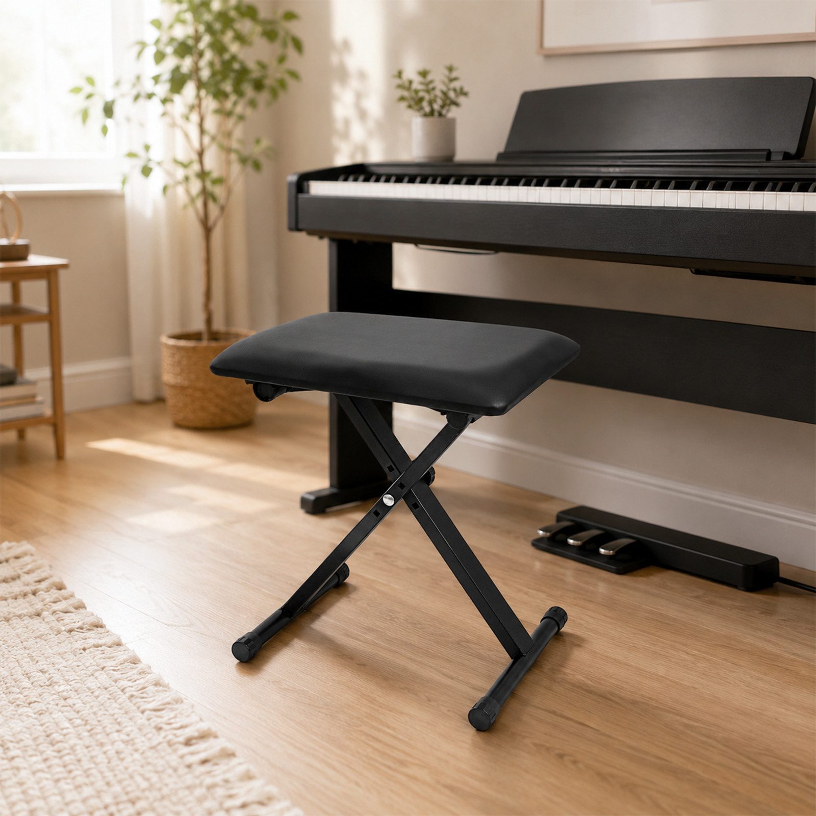 Youyijia Klavierbank Klavierbank höhenverstellbar klappbar X-förmiger Keyboardhocker