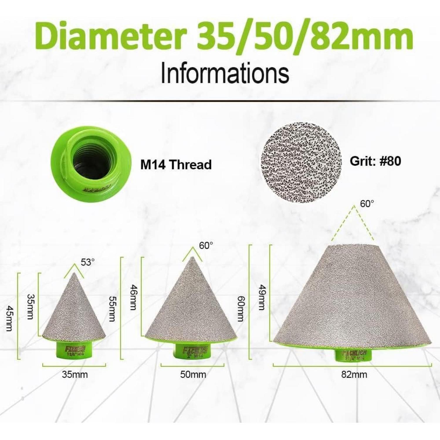 LuxusKollektion Fräsbohrer Fingerfräser Diamant M14 Gewinde Anfasen Löcher Senkbohrer 1 35MM