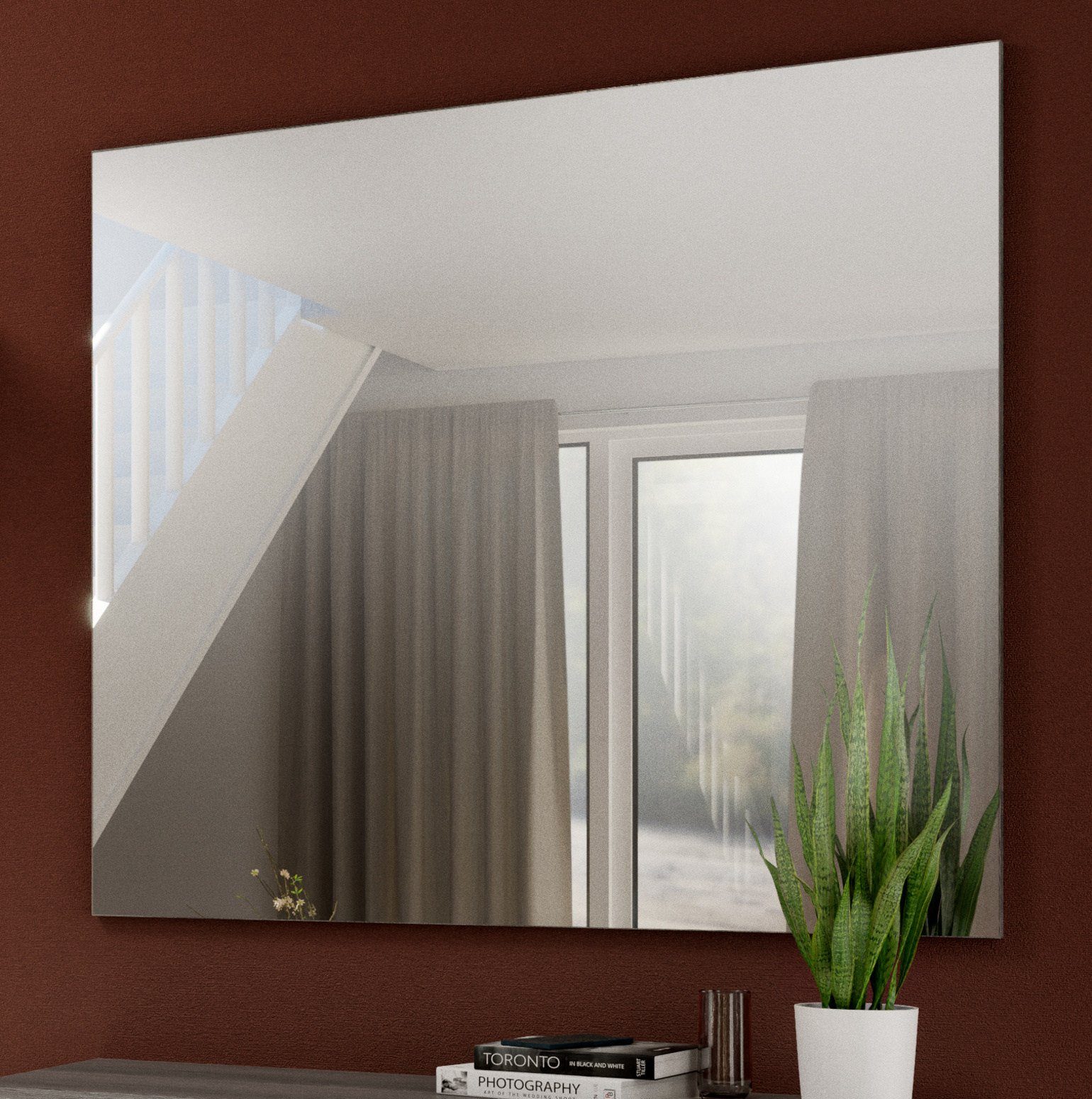 xonox.home Wandspiegel Scout (Garderobenspiegel grau Rauchsilber), 90 x 87 cm | Wandspiegel