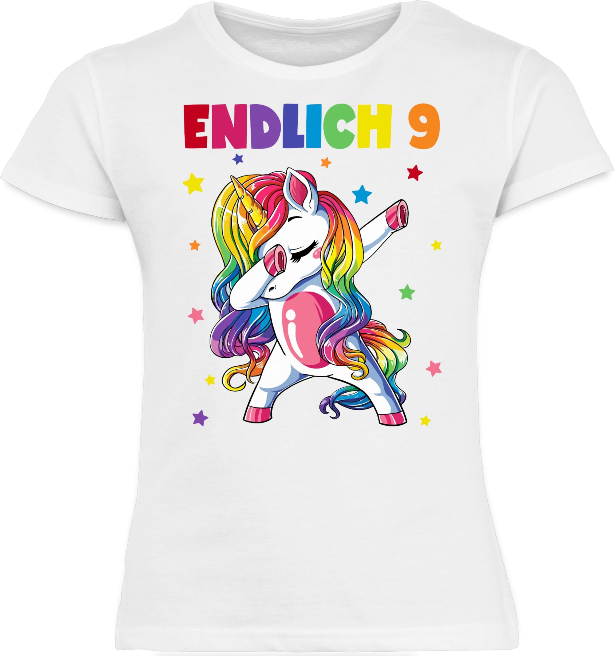 T-Shirt Endlich 9 Jahre - Neun Jahre Dabbing Einhorn