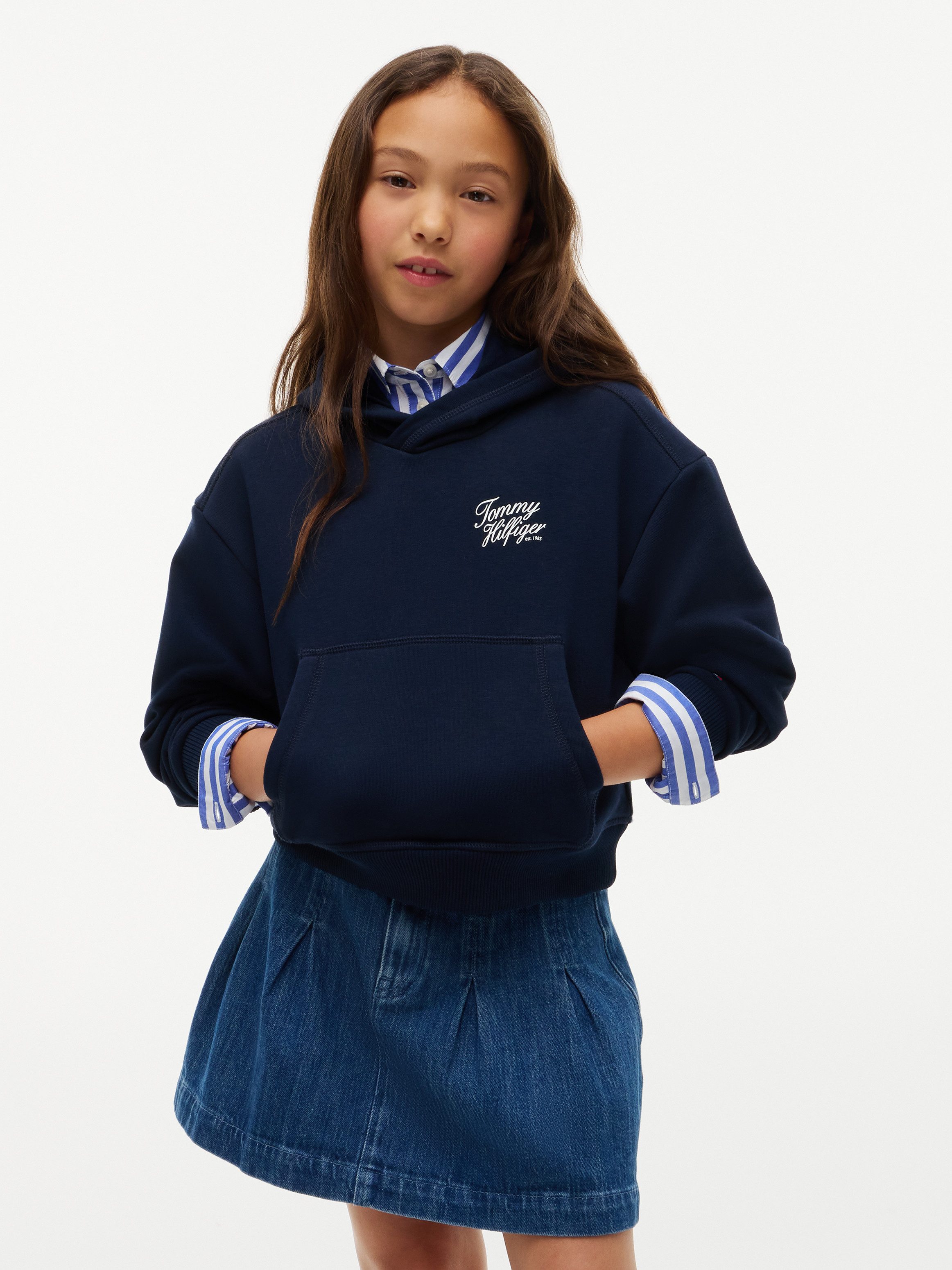 Tommy Hilfiger Kapuzensweatshirt TOMMY SCRIPT HOODIE Regular Fit, Baumwoll-Mix, Kinder bis 16 Jahre