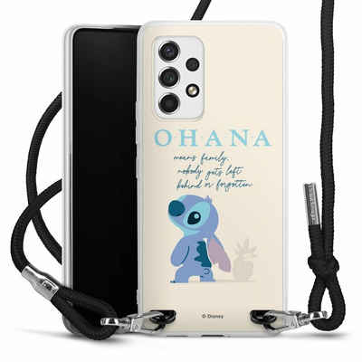 DeinDesign Handyhülle Lilo & Stitch Offizielles Lizenzprodukt Disney Ohana Stitch, Samsung Galaxy A53 5G Handykette Hülle mit Band Case zum Umhängen