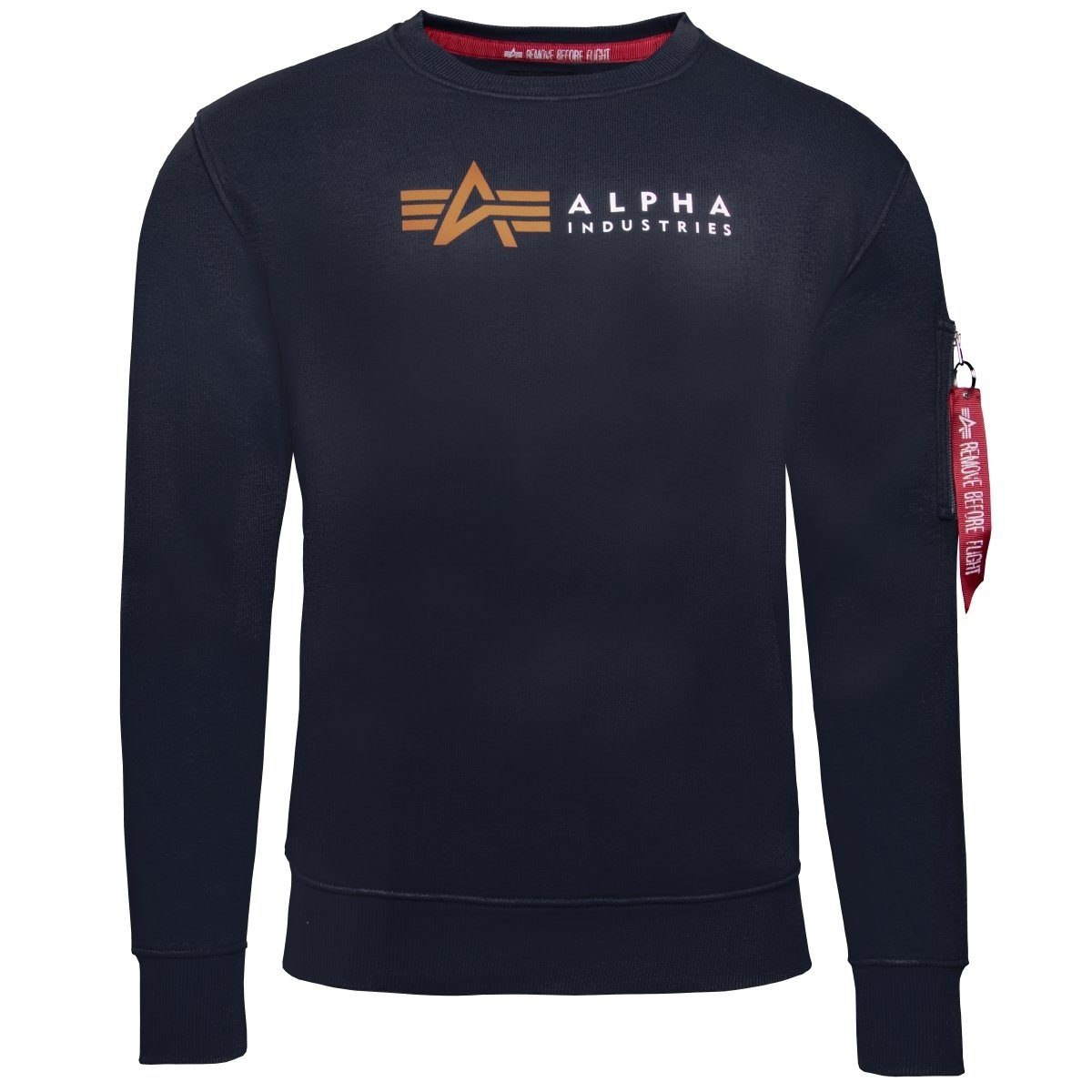Herren Sweatshirt Alpha blau Industries Alpha Sweater Label