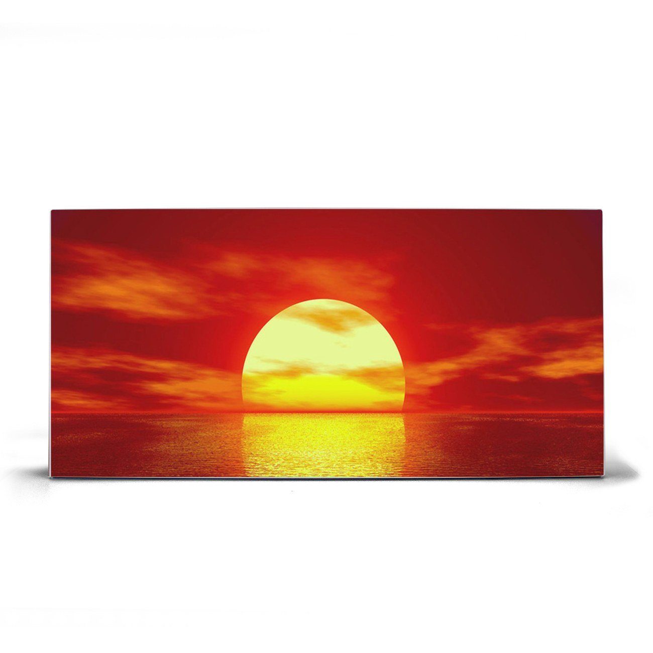4 Sonnenuntergang, Stahl Wandtafel banjado Magnete, (inkl. silberfarben Stahlmagnettafel)