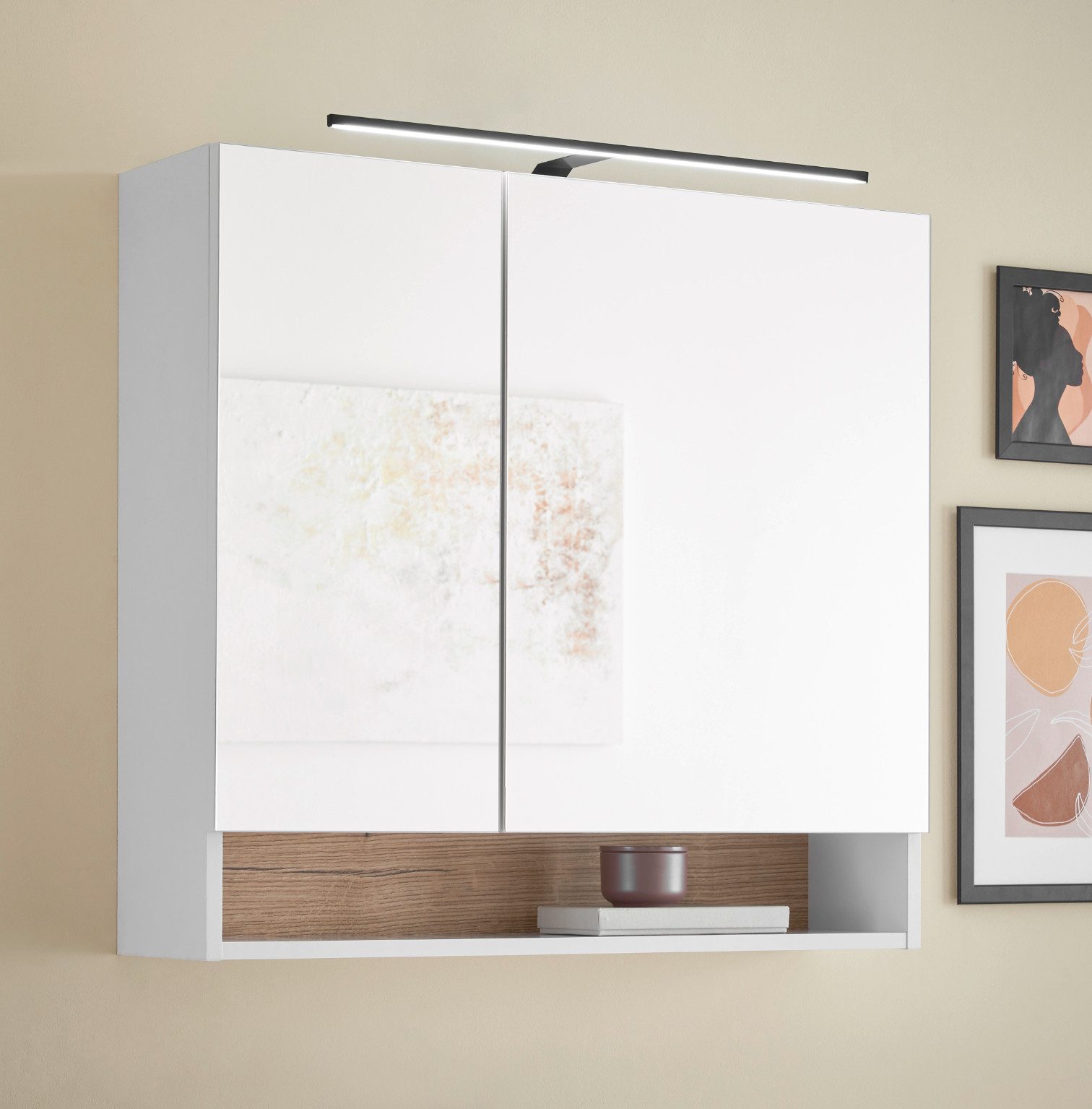moebel-dich-auf Badezimmerspiegelschrank ASPEN 80 (in Schwarz günstig online kaufen