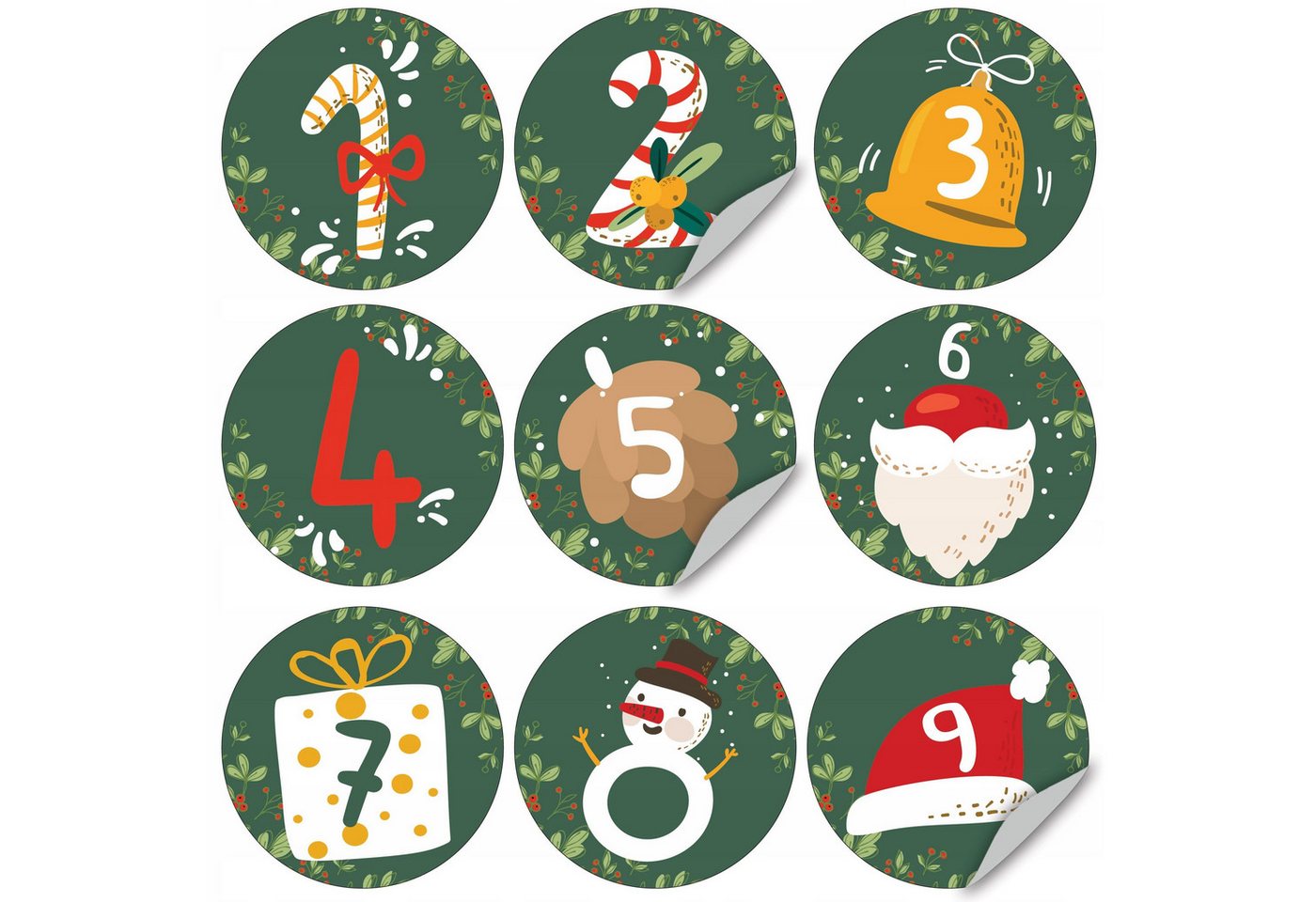 Thumbnail - Festivalartikel Aufkleber Kreative Adventskalender-Aufkleber - 24 einzigartige Designs!