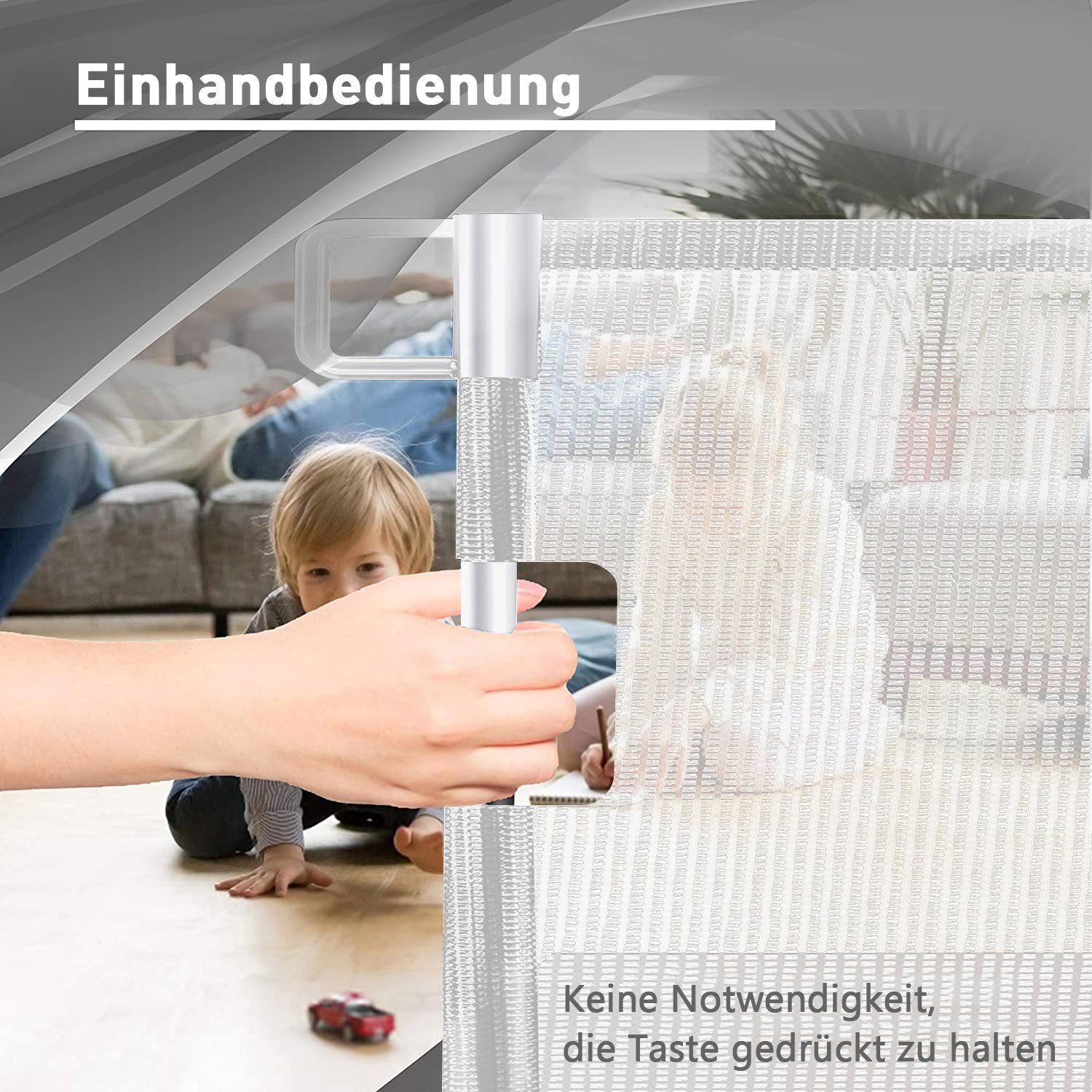 Comomy Türschutzgitter (Türschutzgitter Ausziehbar, Absperrgitter Schutzgitter), Baby Treppenschutzgitter 0-180°, Einziehbar 140/180cm – Bild 3 von 5