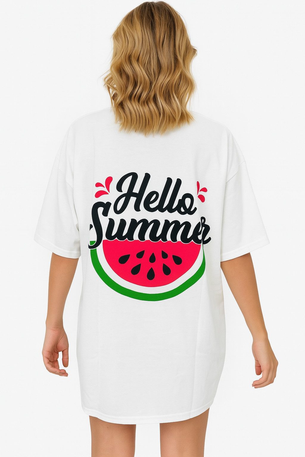 Worldclassca Print-Shirt Worldclassca Oversized HELLO SUMMER Print T-Shirt Tee Sommer Oberteil