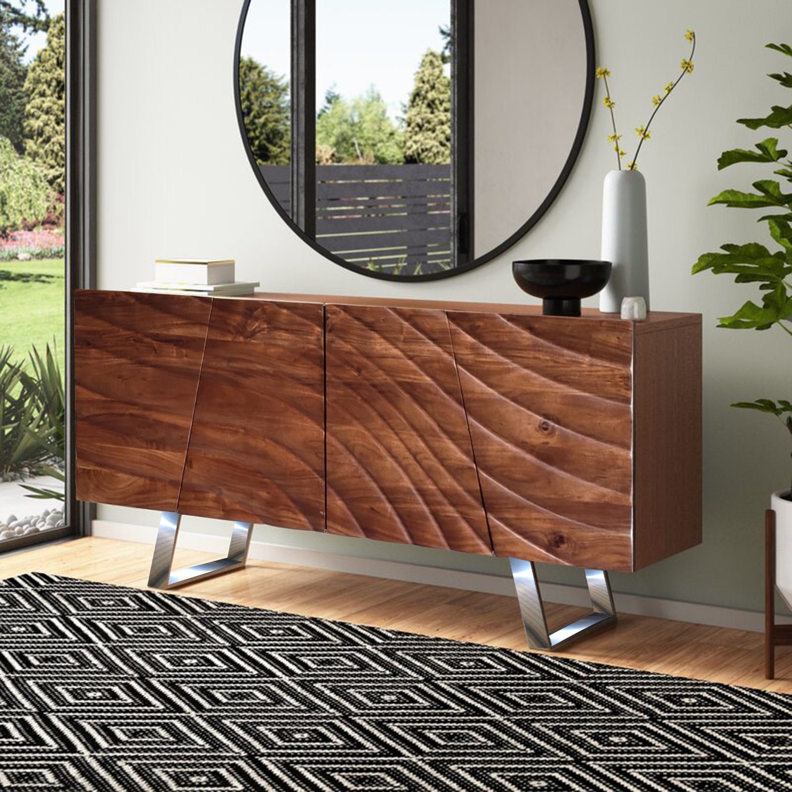 Sitheim-Europe Sideboard WAVES Massives Sideboard Akazienholz günstig online kaufen