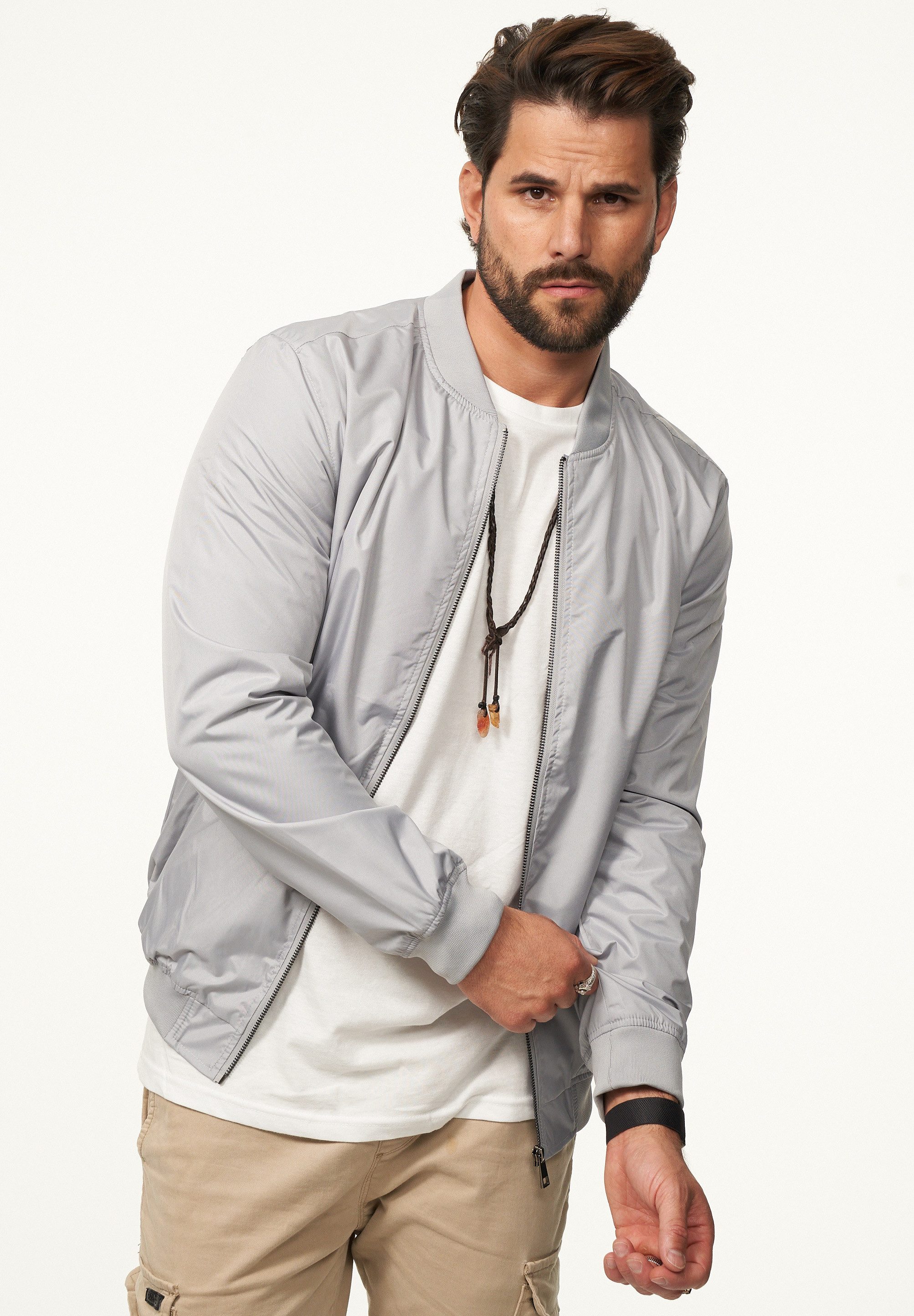 DAILY COTTON Blouson mit Baseball-Kragen Herren Blousonjacke leichte Bomberjacke Übergangsjacke – Bild 2 von 5